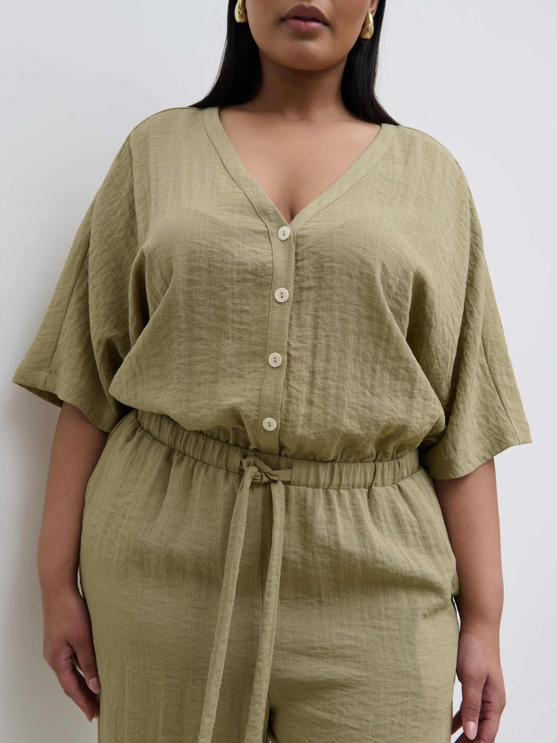 Carey Easywear Jumpsuit Curve - Olive - Image 4