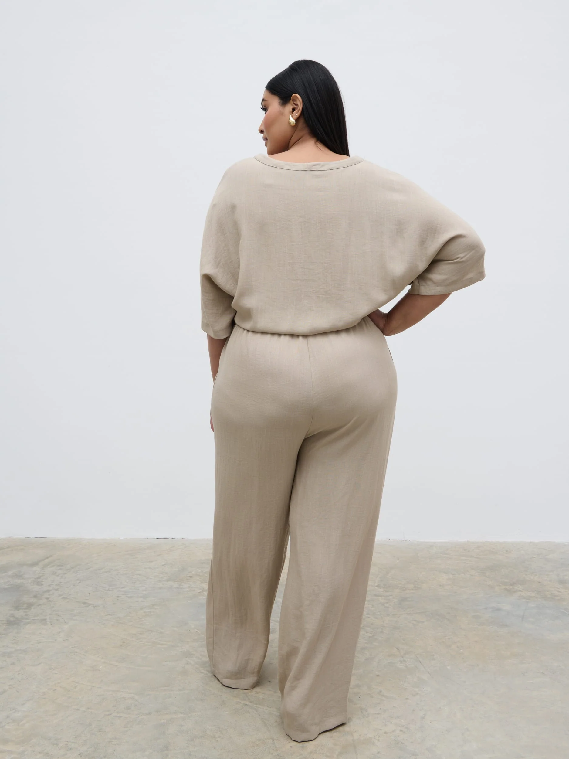 Carey Easywear Jumpsuit Curve - Stone - Image 3