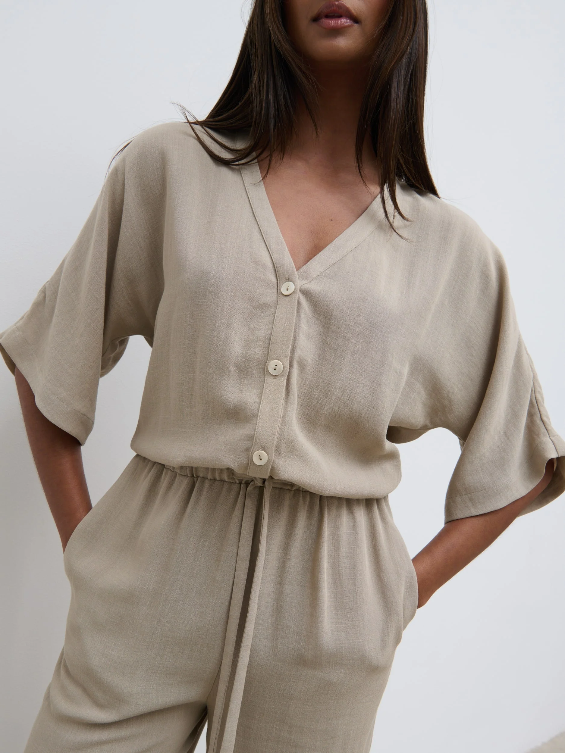 Carey Easywear Jumpsuit - Stone - Image 2