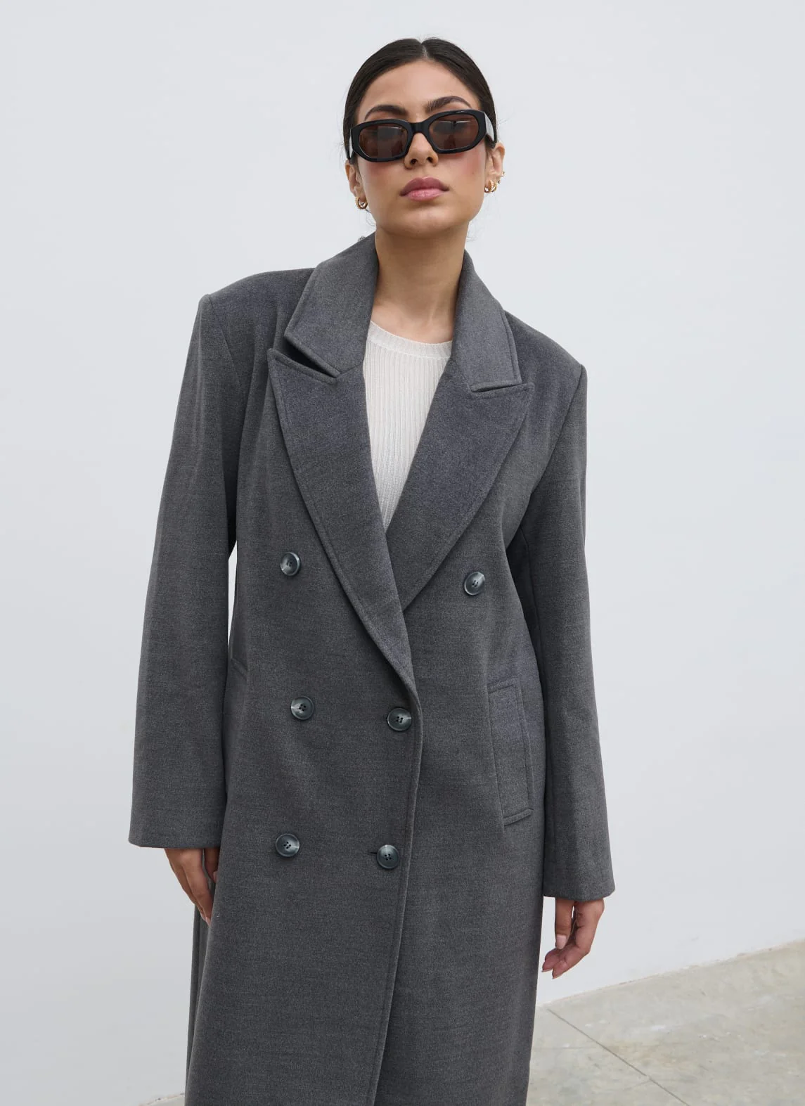 Carissa Oversized Tailored Coat - Charcoal - Image 2