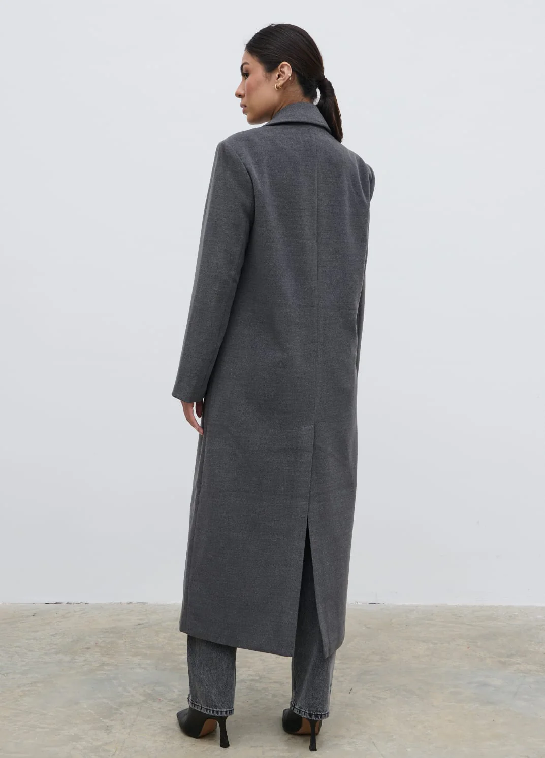 Carissa Oversized Tailored Coat - Charcoal - Image 4