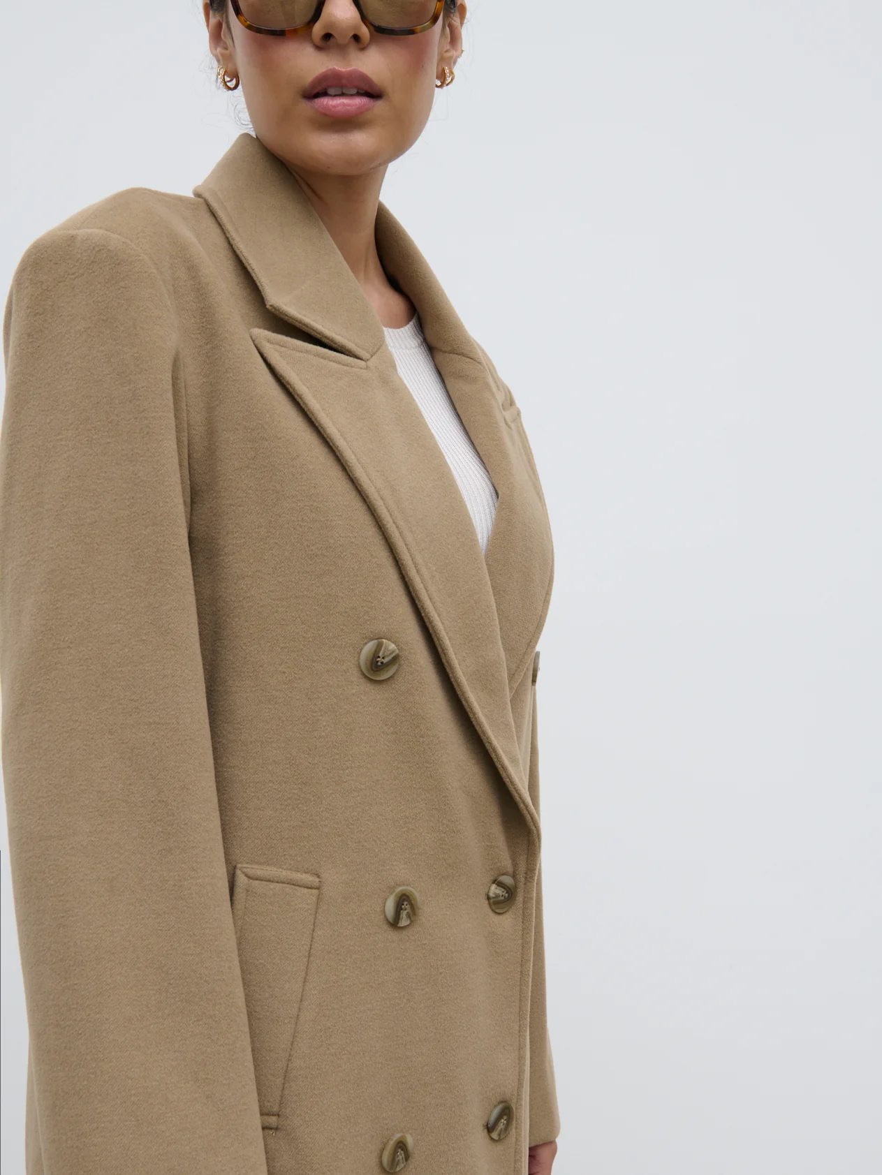Carissa Oversized Tailored Coat - Taupe - Image 4