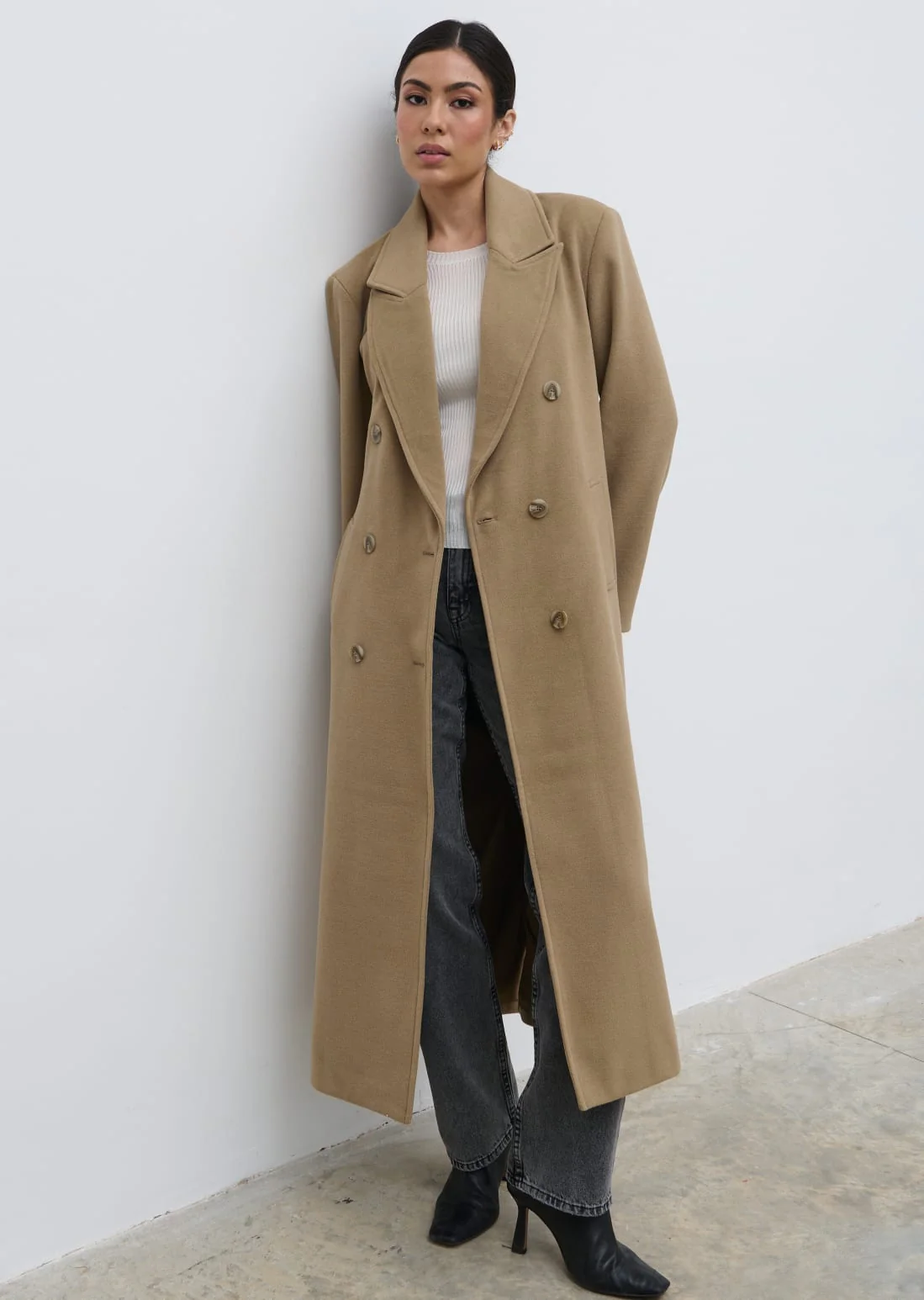 Carissa Oversized Tailored Coat - Taupe - Image 5