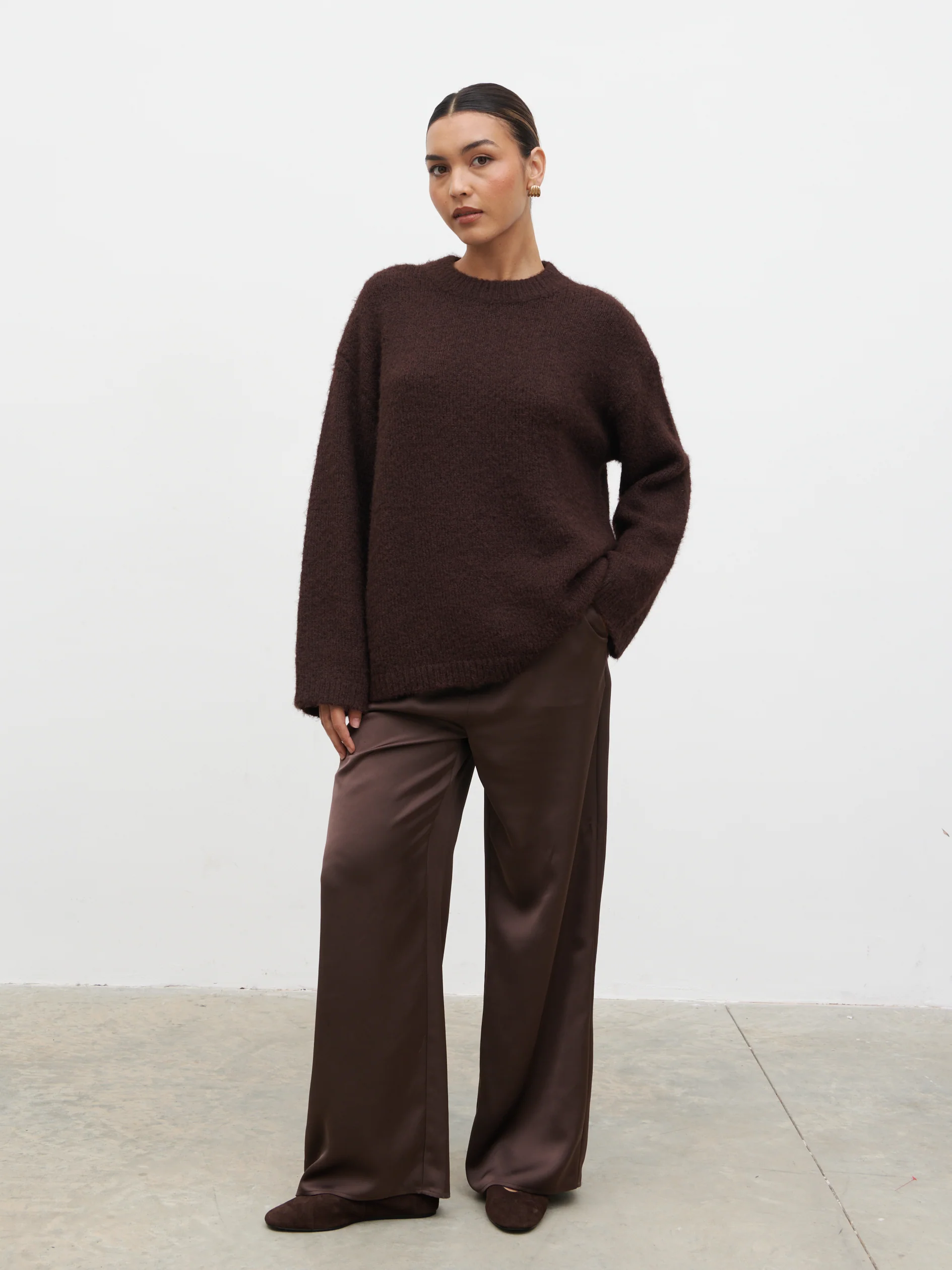 Cece Fluffy Jumper - Chocolate - Image 10