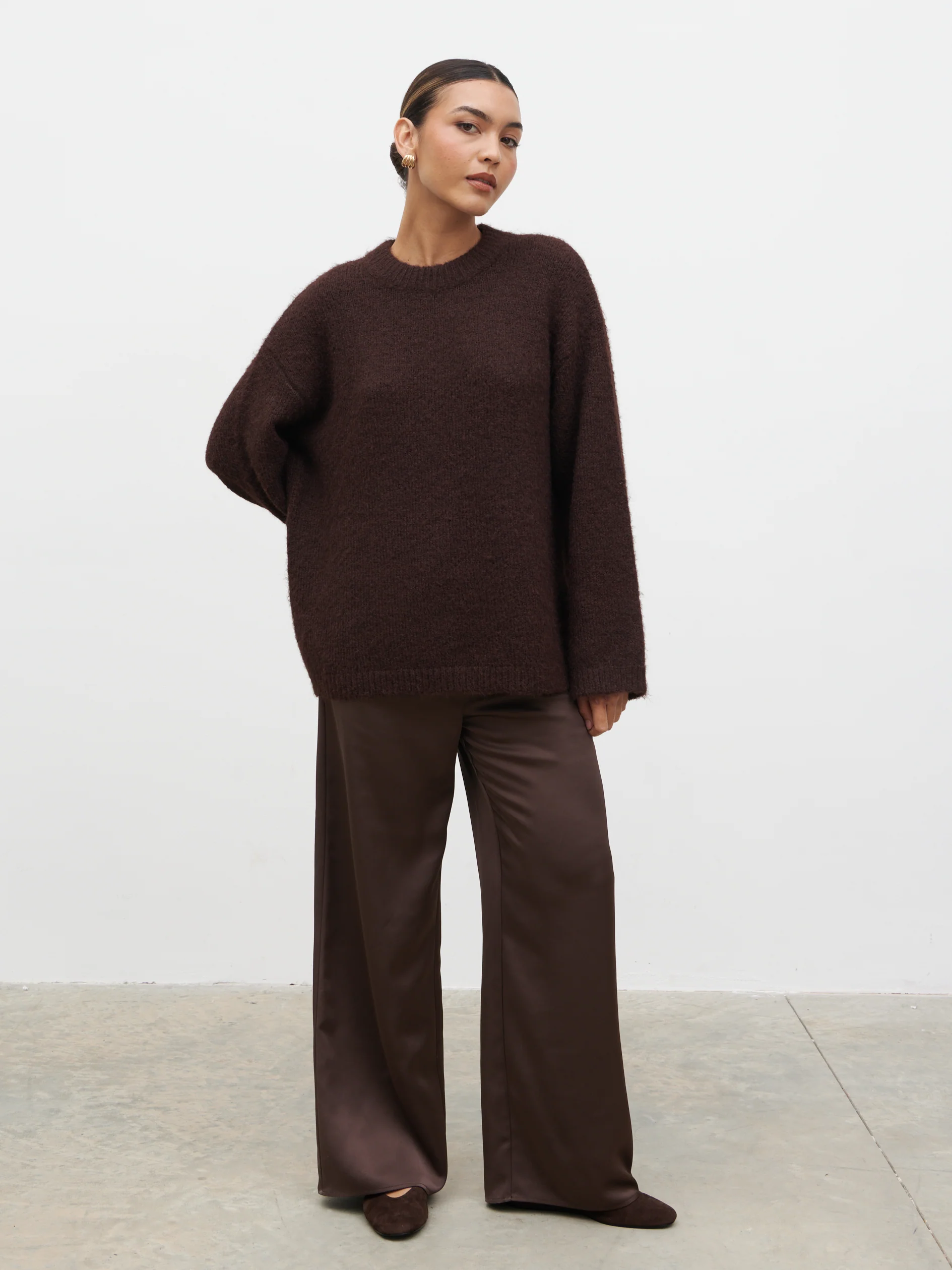 Cece Fluffy Jumper - Chocolate - Image 3