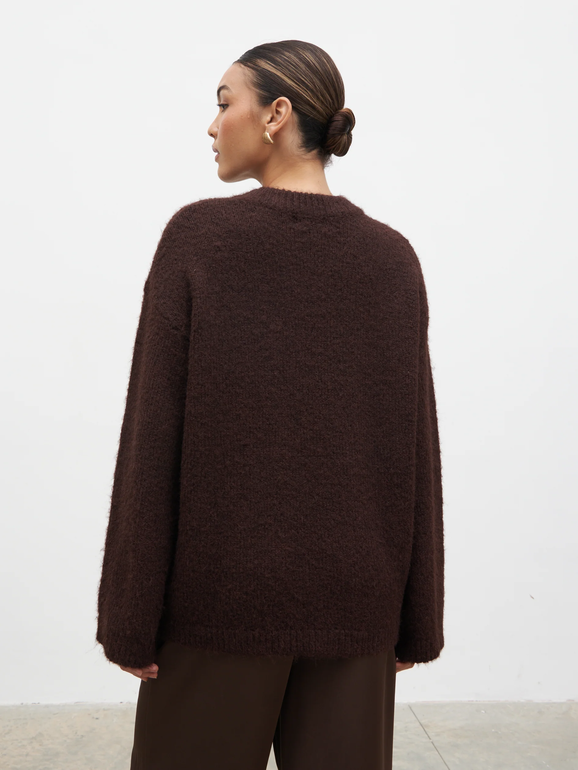 Cece Fluffy Jumper - Chocolate - Image 8