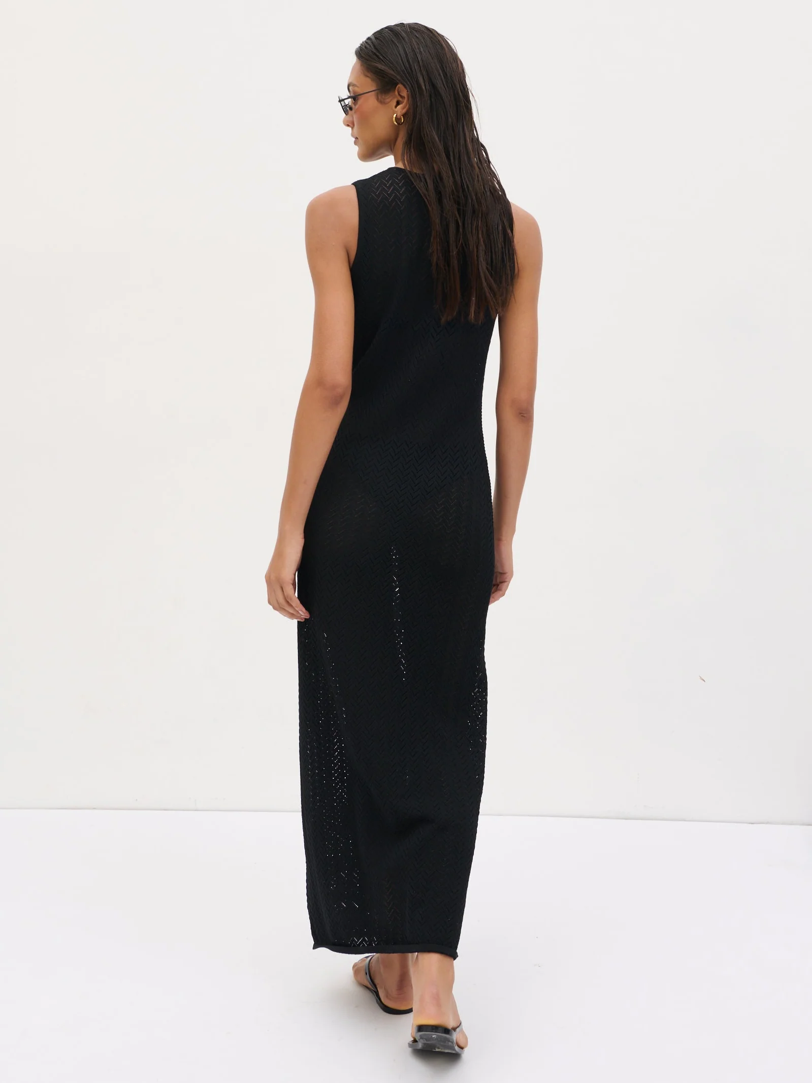 Celeste Knit Maxi Dress - Black and Cream - Image 6