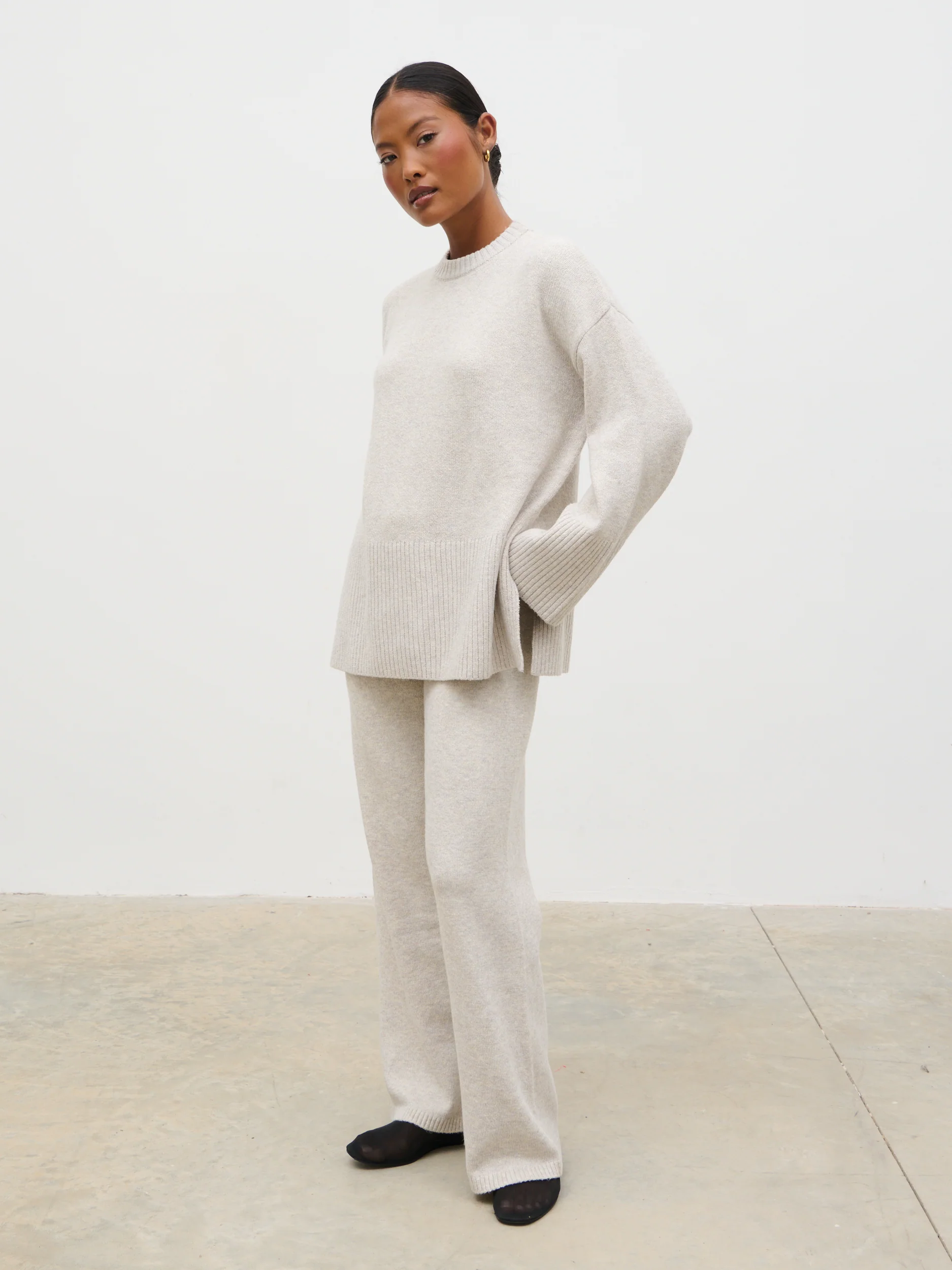 Chelsea Seam Detail Knit Jumper - Beige - Image 4