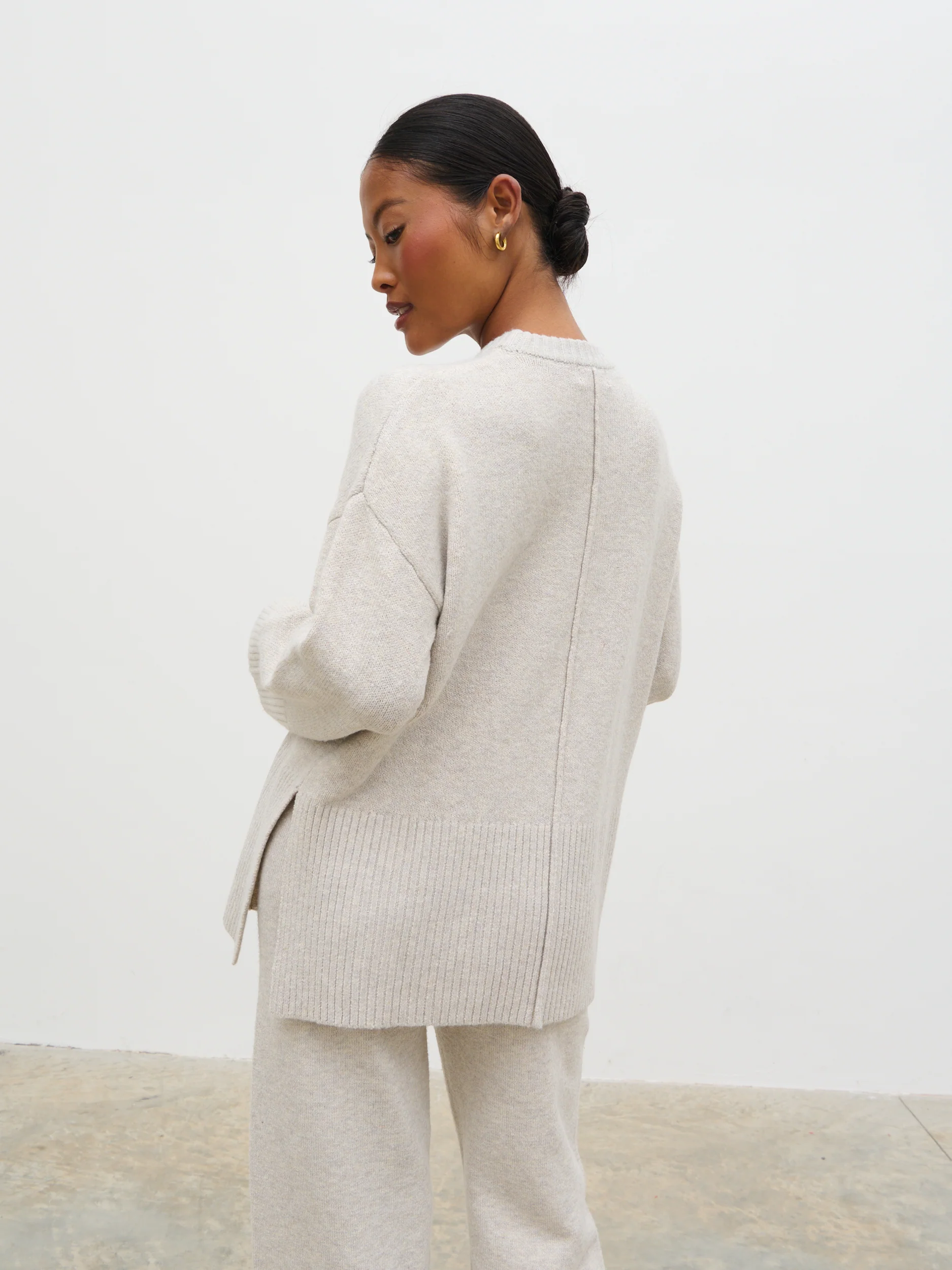 Chelsea Seam Detail Knit Jumper - Beige - Image 5