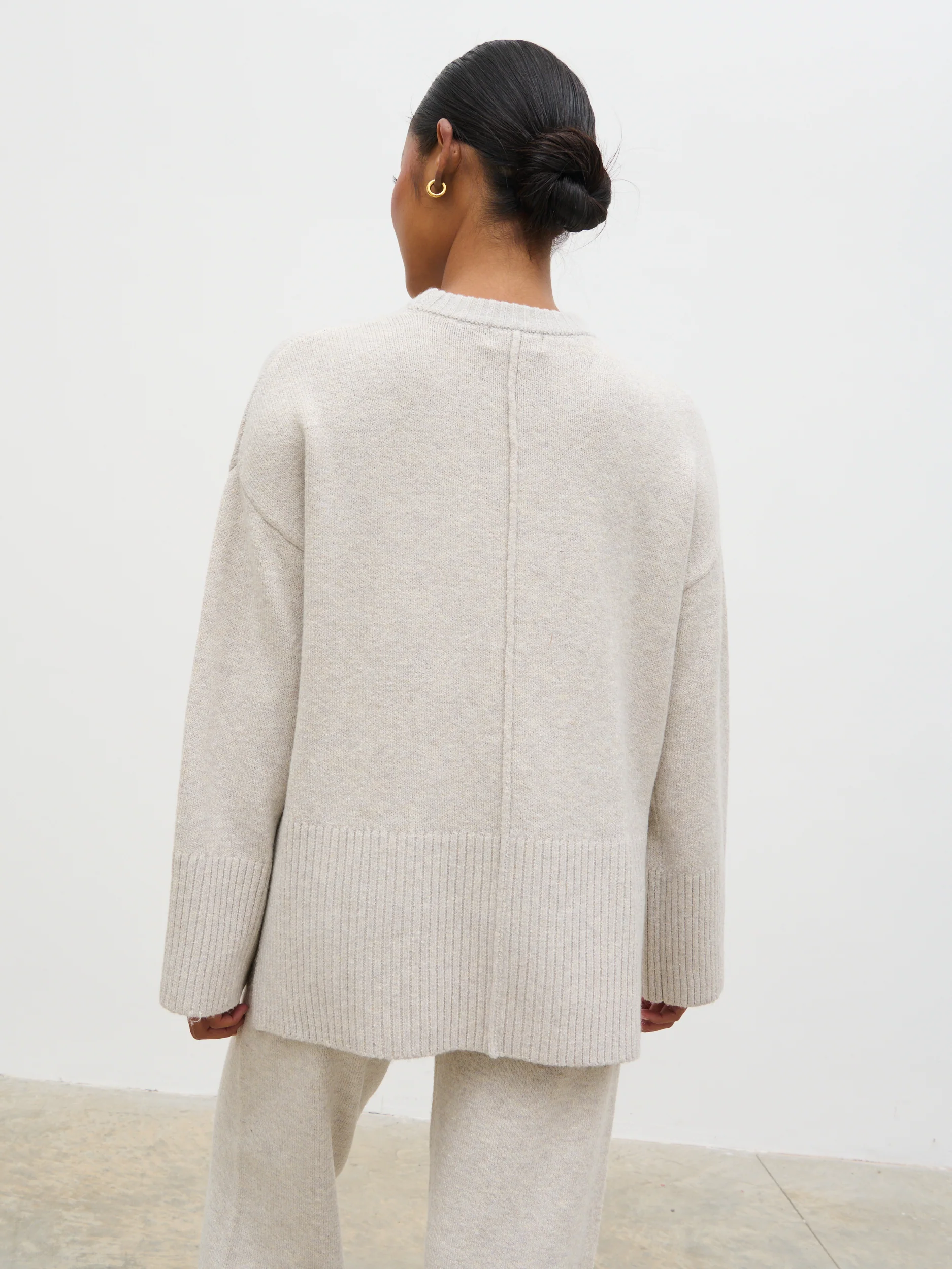 Chelsea Seam Detail Knit Jumper - Beige - Image 6
