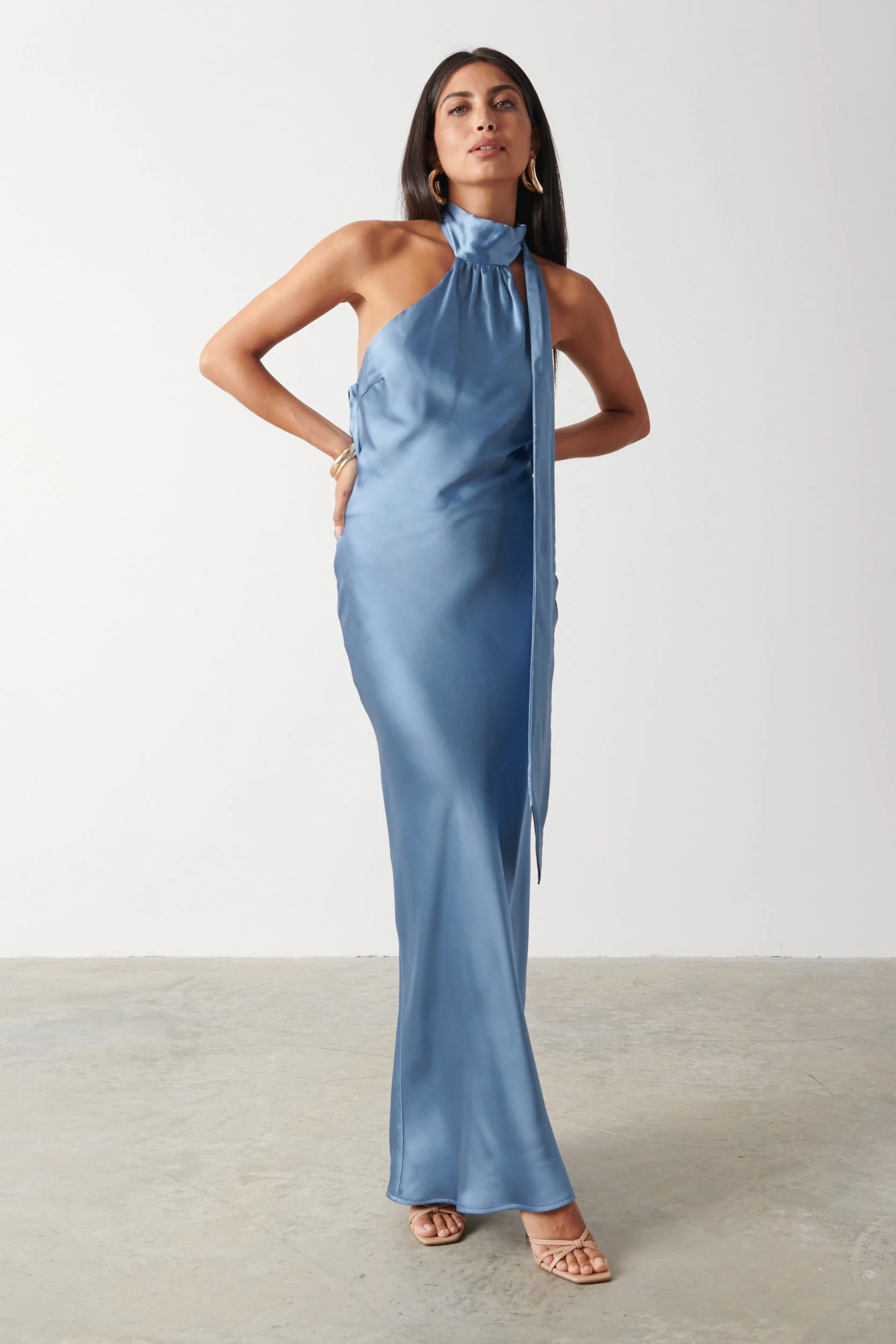 Chloé Scarf Maxi Dress - Powder Blue - Image 3
