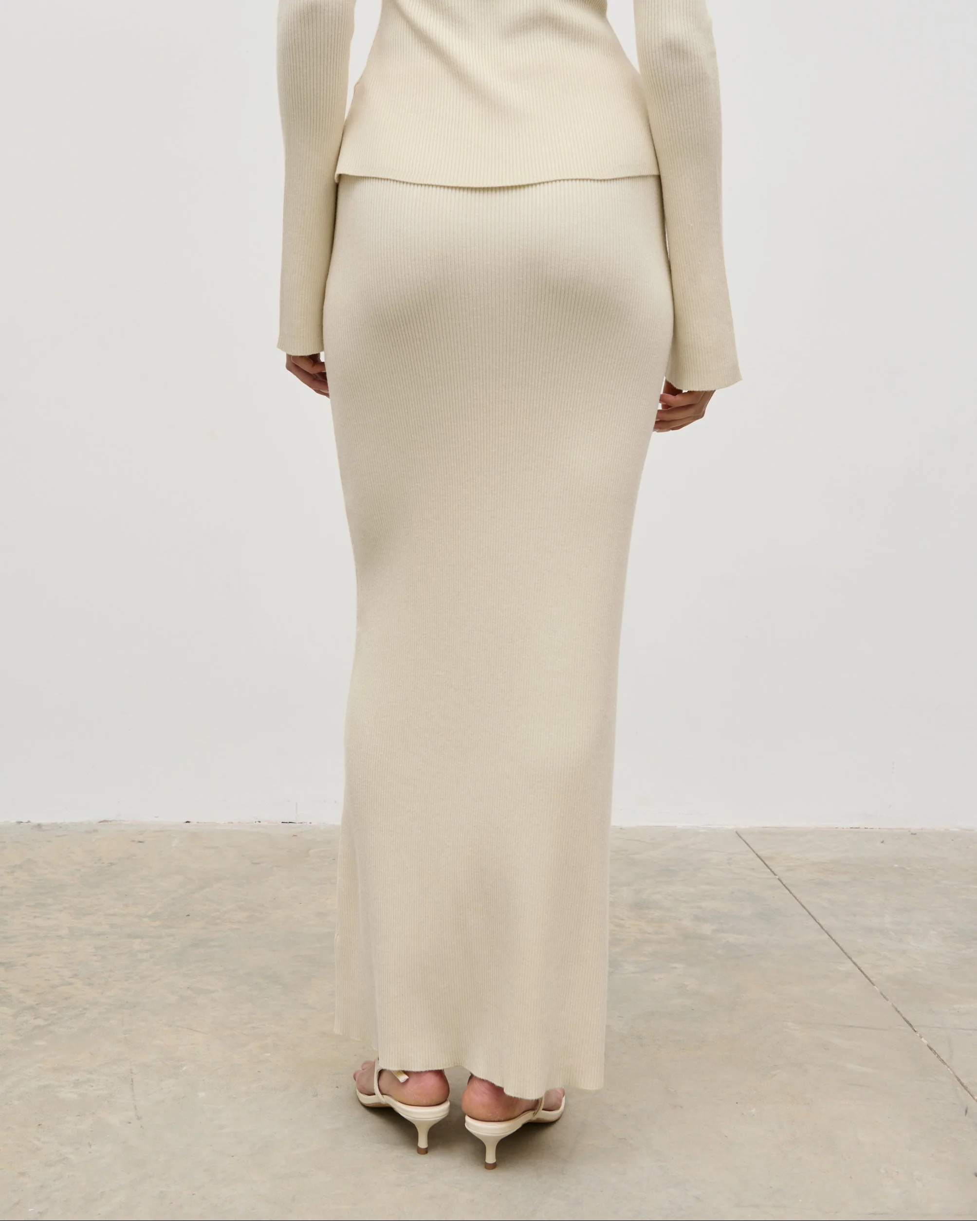 Clemmie Knit Maxi Skirt - Stone - Image 4