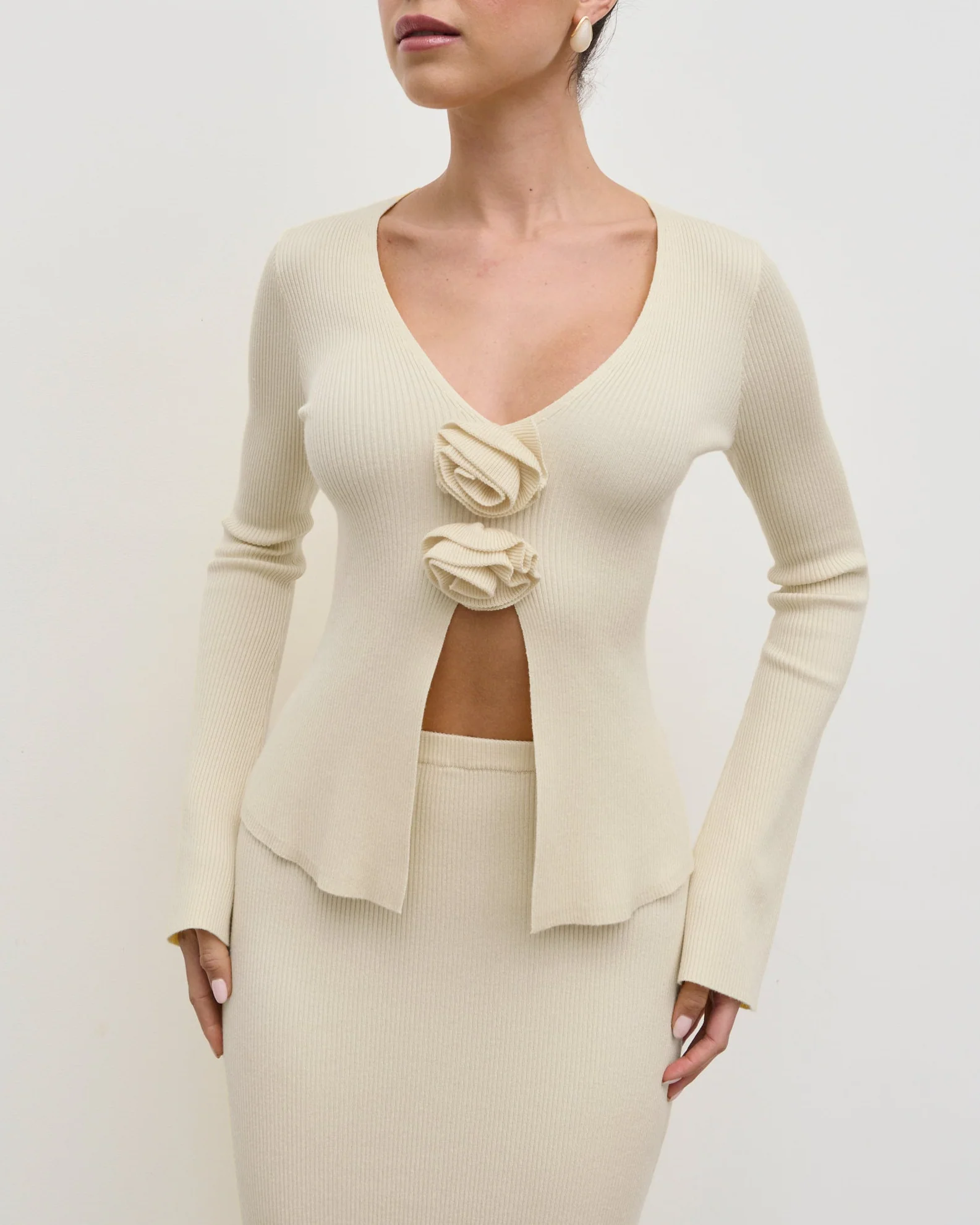 Clemmie Knit Top - Stone - Image 3