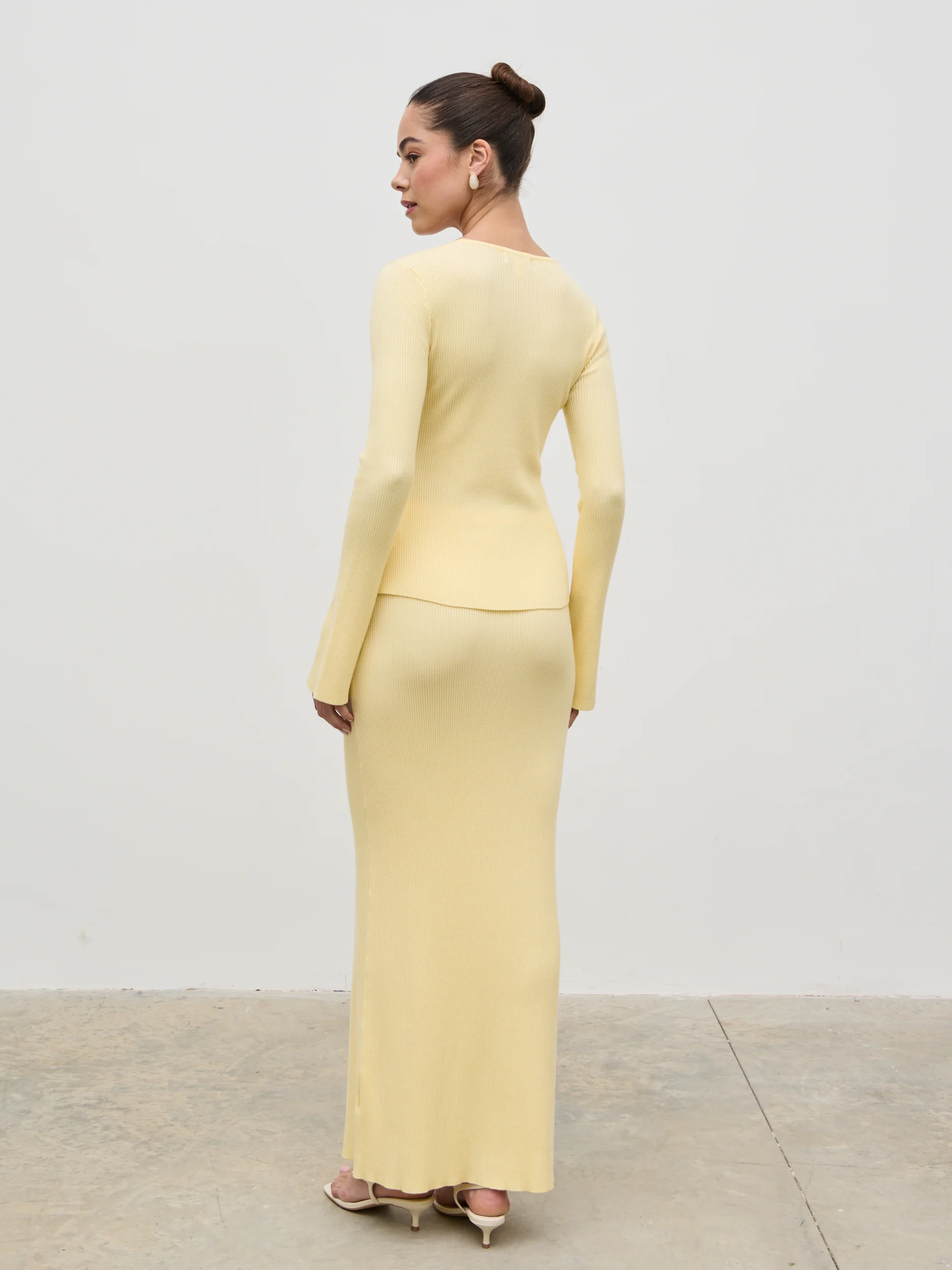 Clemmie Rosette Knit Top - Pale Lemon - Image 5