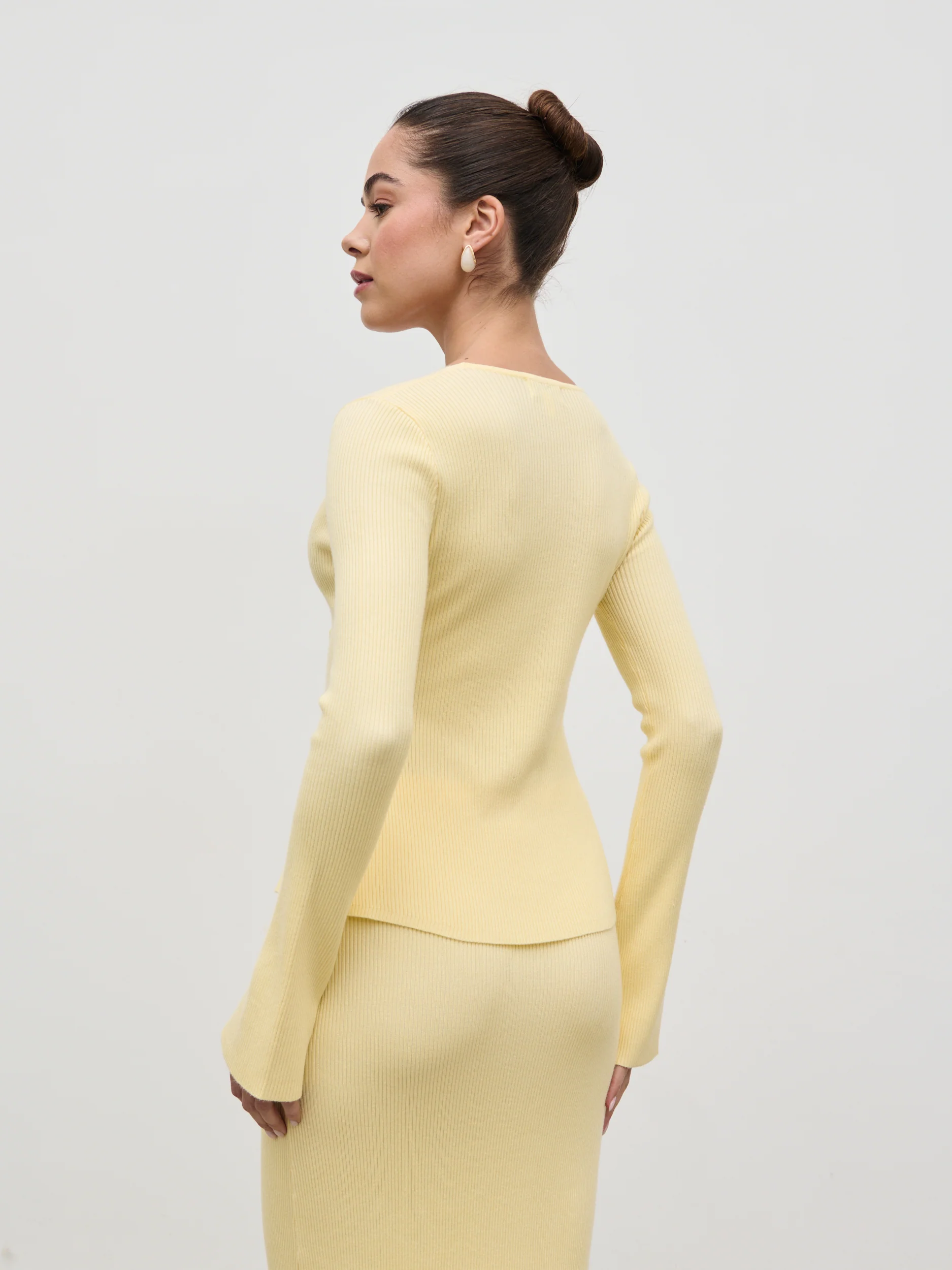 Clemmie Rosette Knit Top - Pale Lemon - Image 6