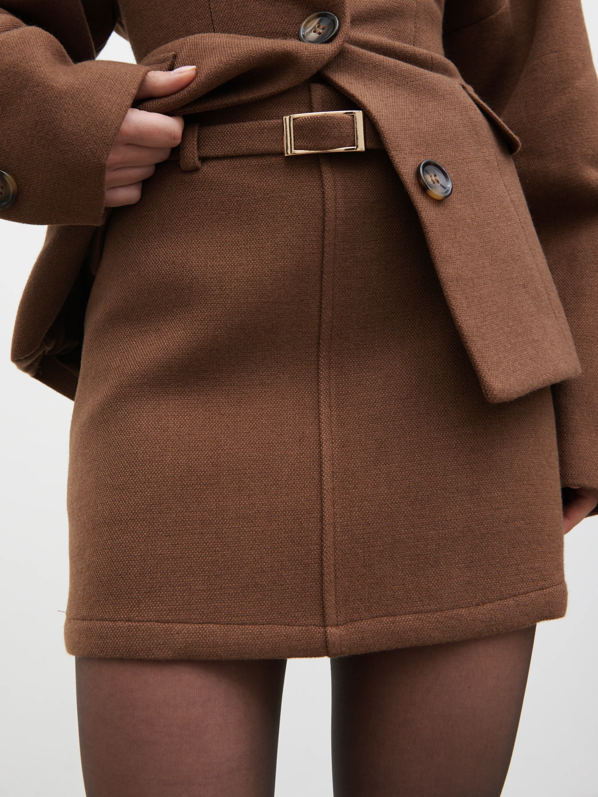 Colby Mini Skirt - Brown - Image 2