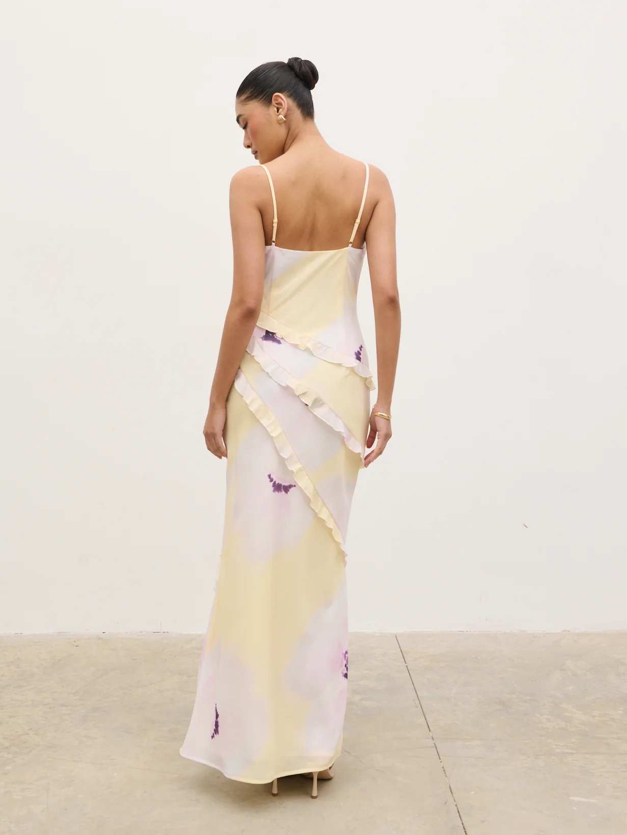 Constance Ruffle Maxi Dress - Watercolour Poppy - Image 2