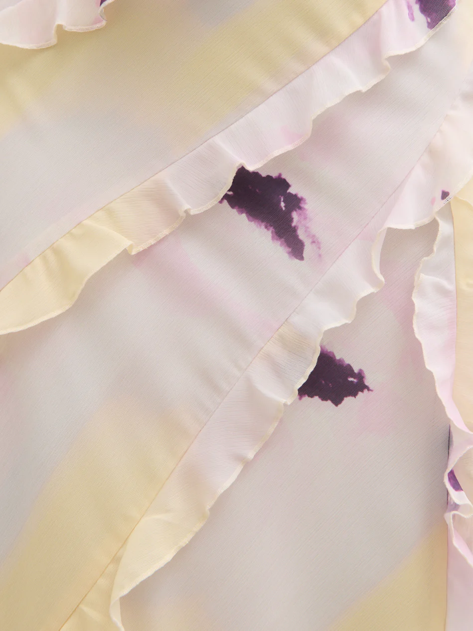 Constance Ruffle Maxi Dress - Watercolour Poppy - Image 4