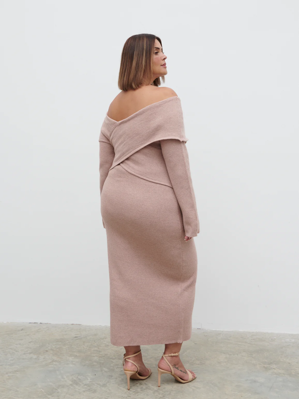 Danica Wrap Knit Midaxi Dress Curve - Pink - Image 3