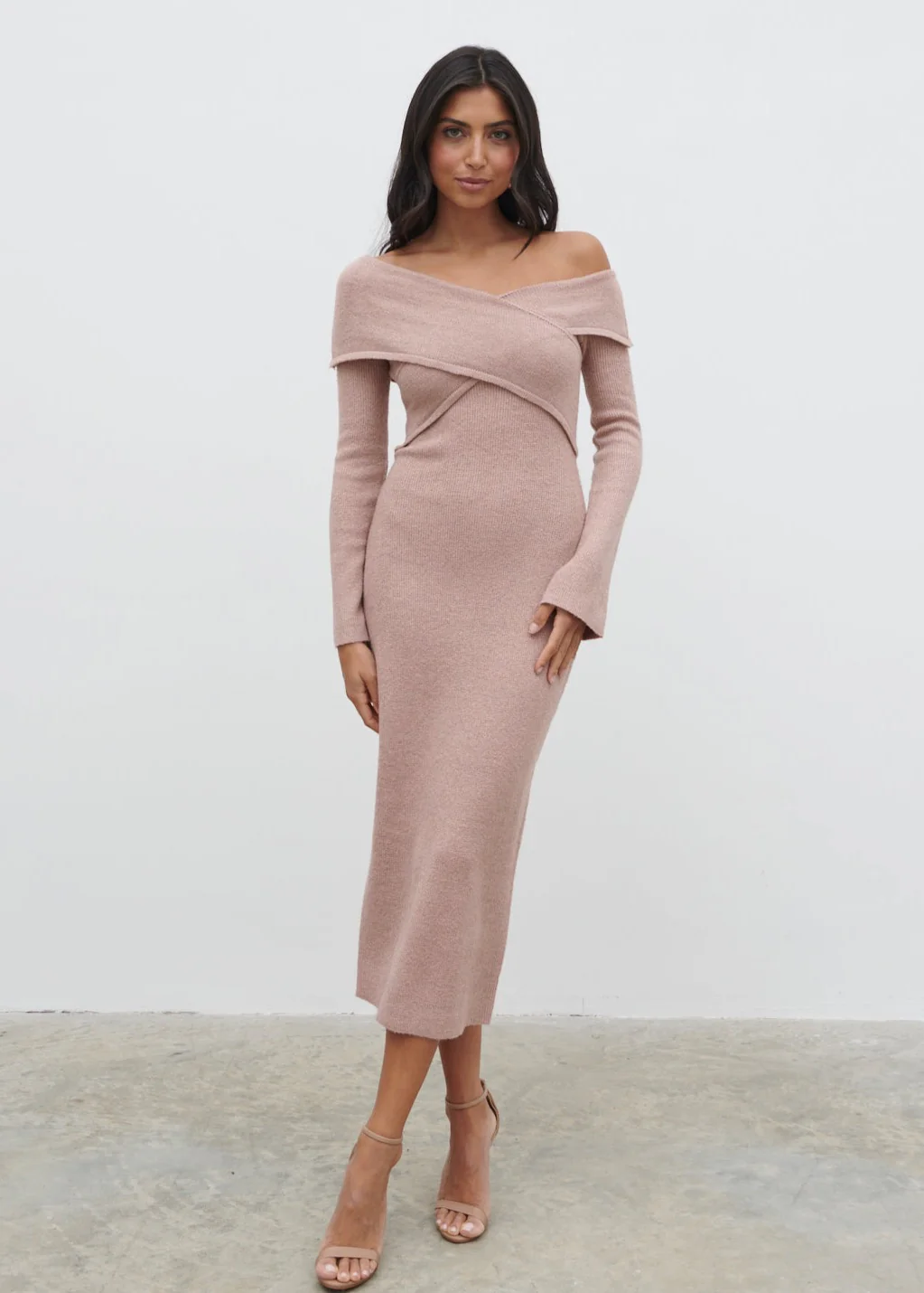 Danica Wrap Knit Midaxi Dress - Pink - Image 6