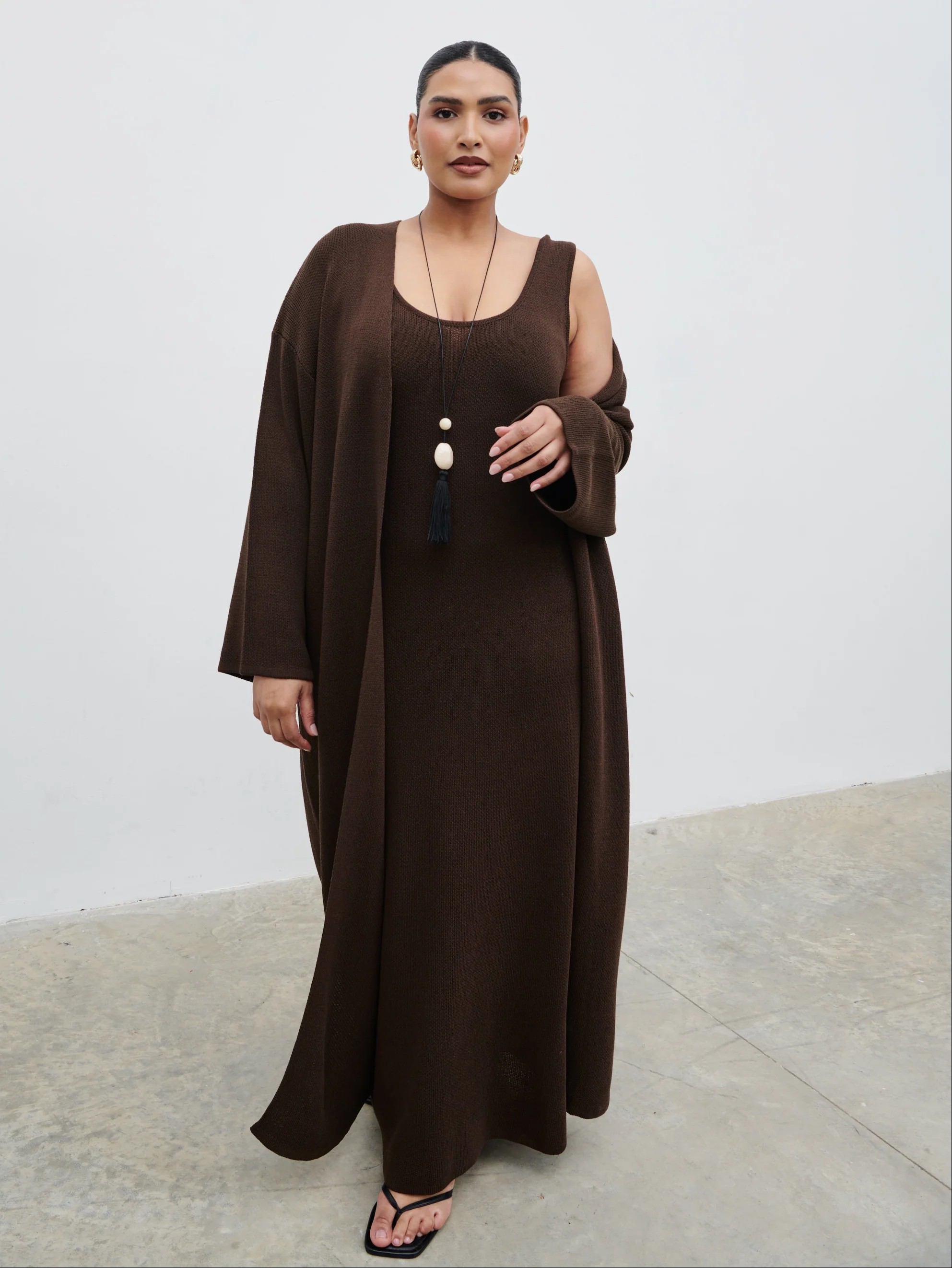 Dora Maxi Dress Curve - Chocolate Brown - Image 6