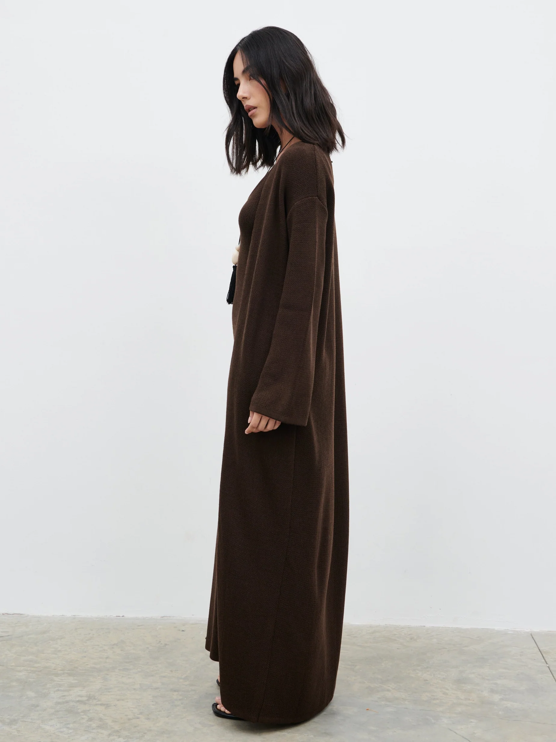 Dora Maxi Knit Cardigan - Chocolate Brown - Image 7
