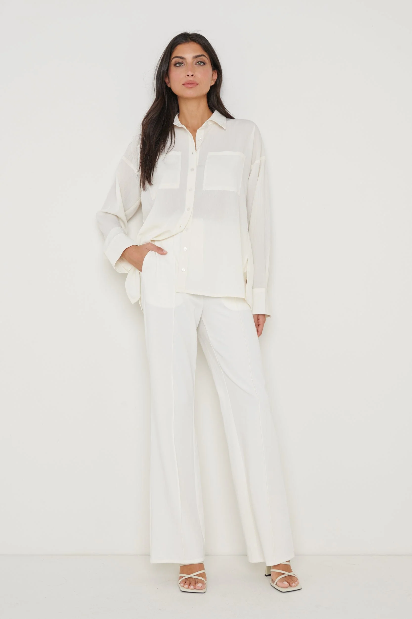 Drew Crinkle Shirt - White - Image 2