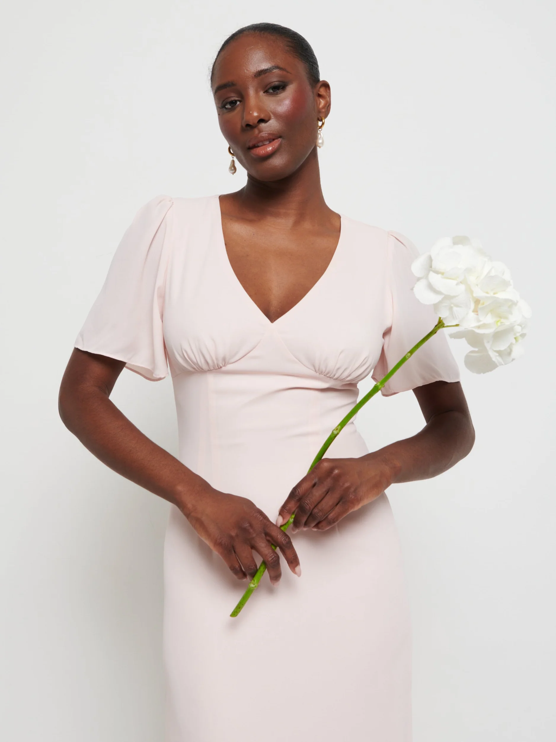 Edie Chiffon Maxi Bridesmaids Dress - Blush - Image 2