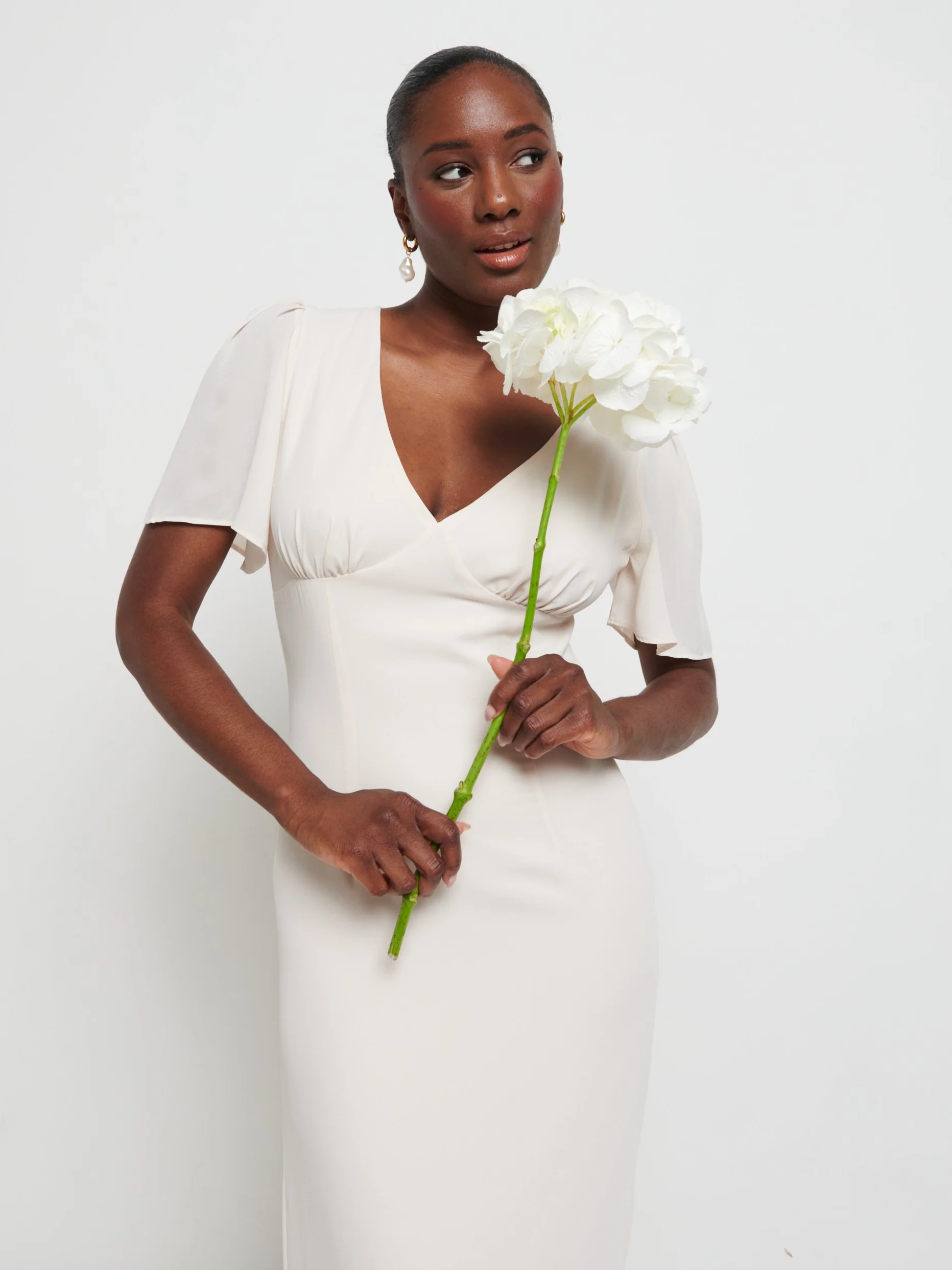 Edie Chiffon Maxi Bridesmaids Dress - Champagne - Image 2