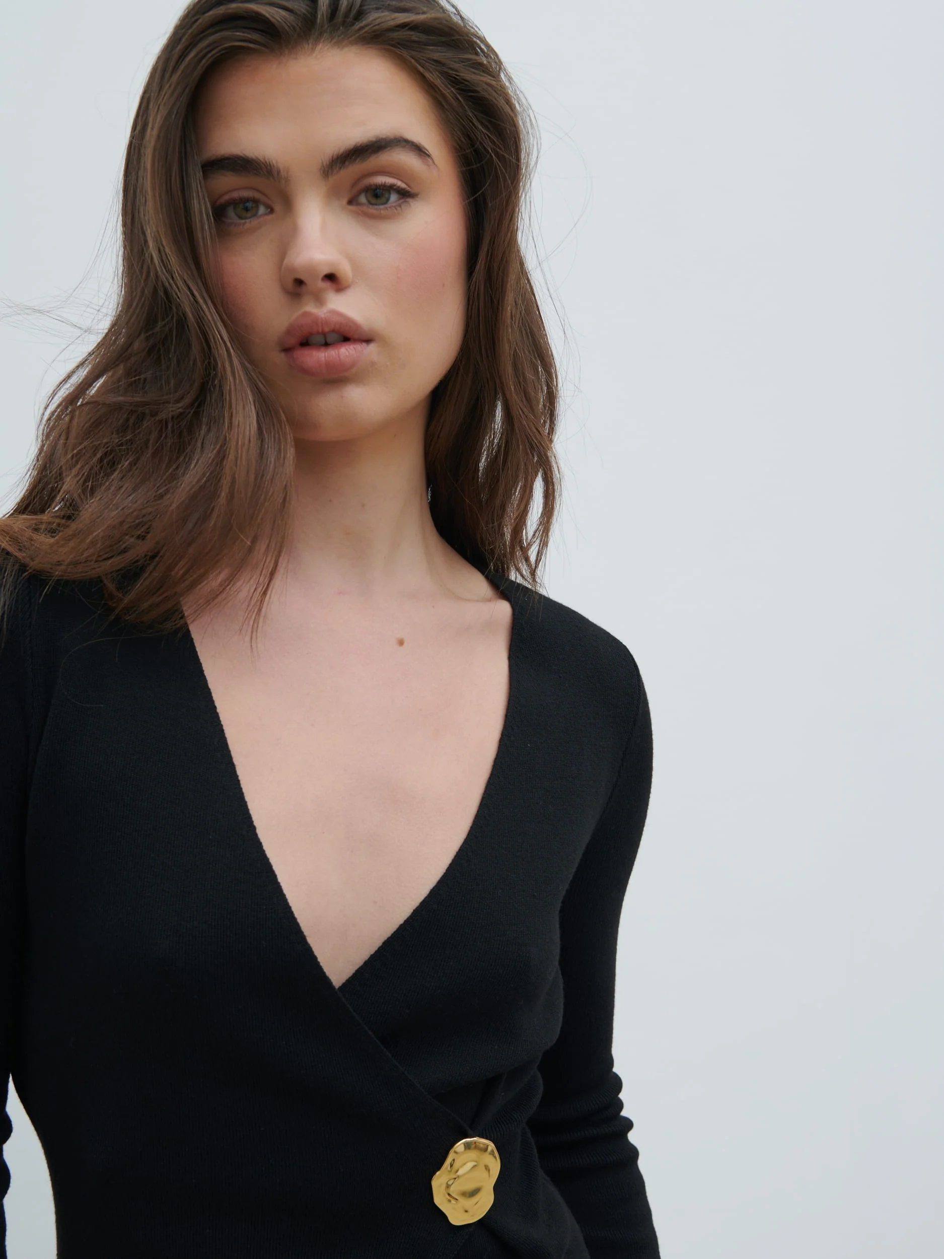 Effie Asymmetric Knit Cardigan - Black - Image 6