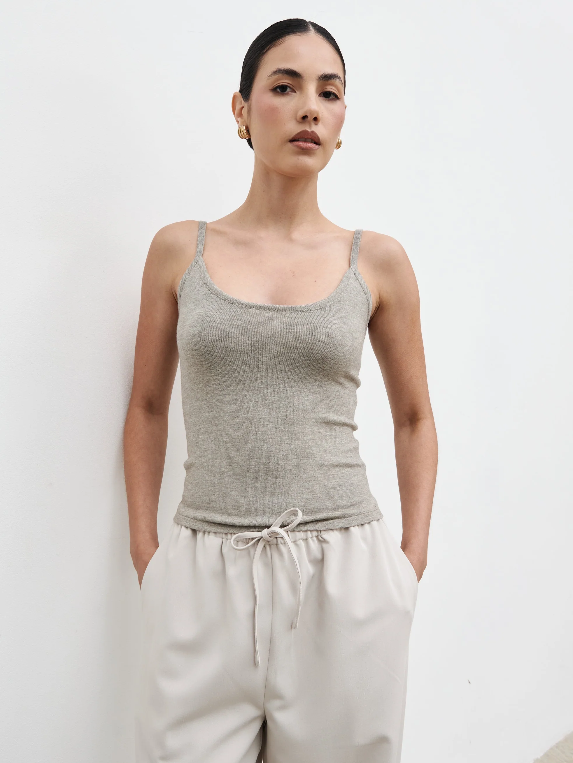 Elani Knit Cardigan and Cami Set - Mushroom - Image 7