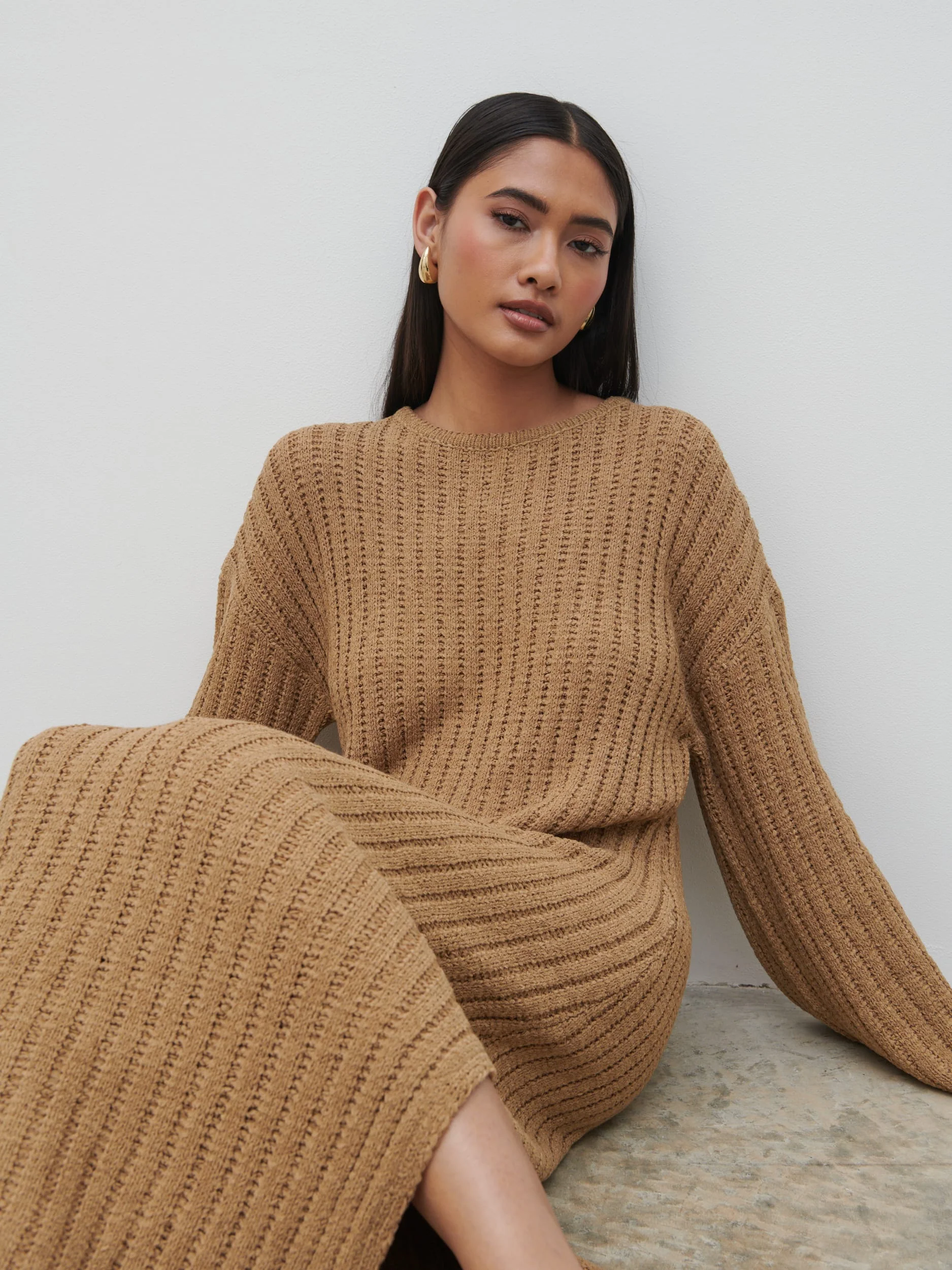 Eleanor Knit Maxi Dress - Biscuit - Image 2