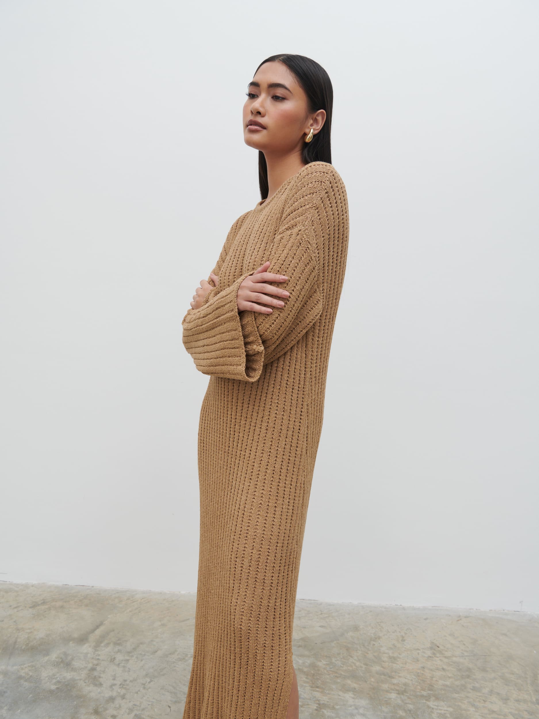 Eleanor Knit Maxi Dress - Biscuit - Image 3