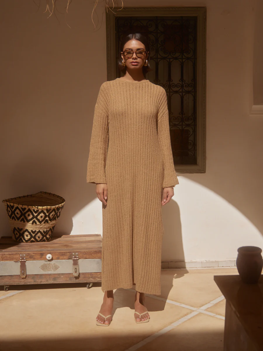 Eleanor Knit Maxi Dress - Biscuit - Image 8