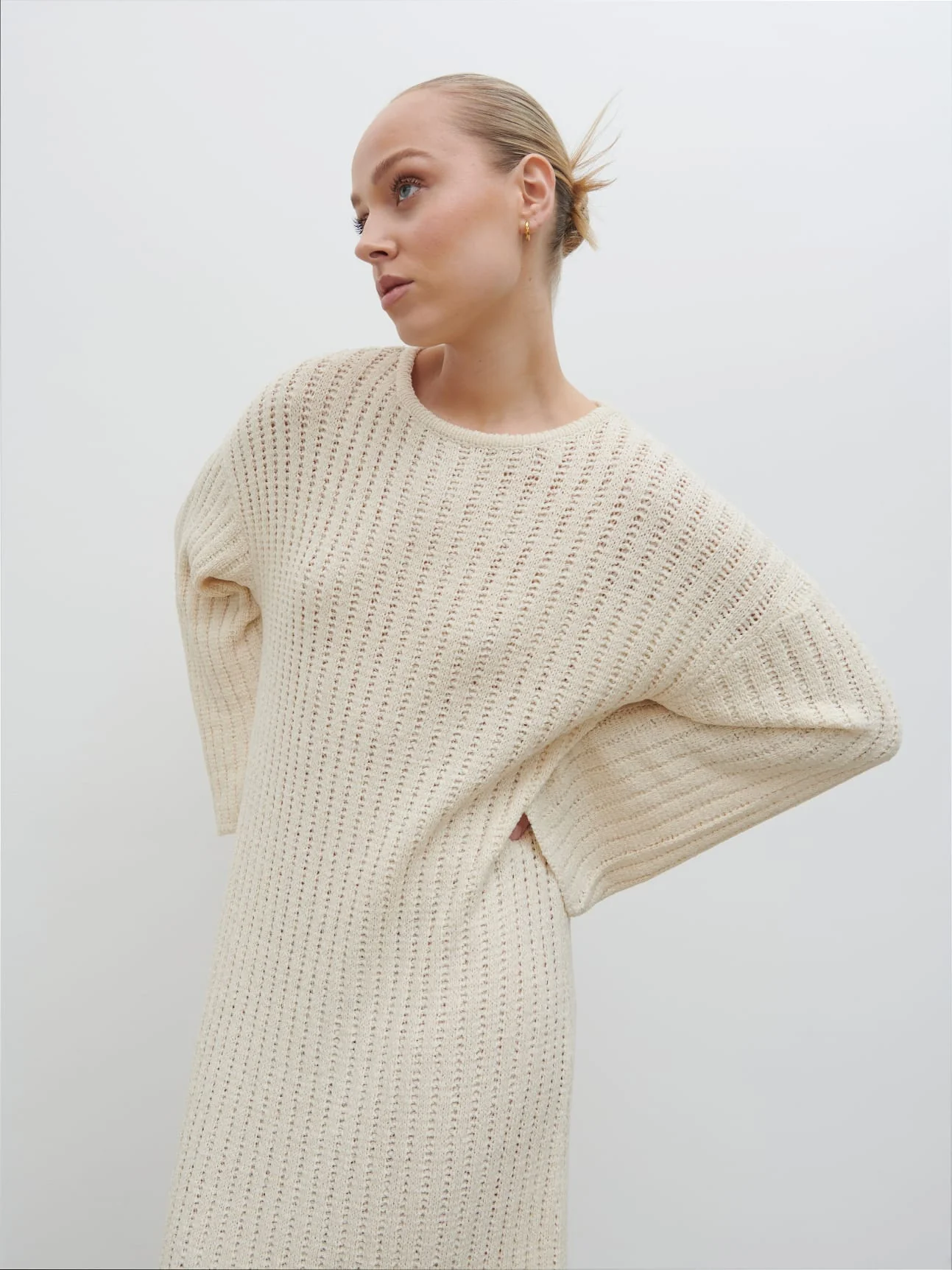 Eleanor Knit Midaxi Dress - Cream - Image 3