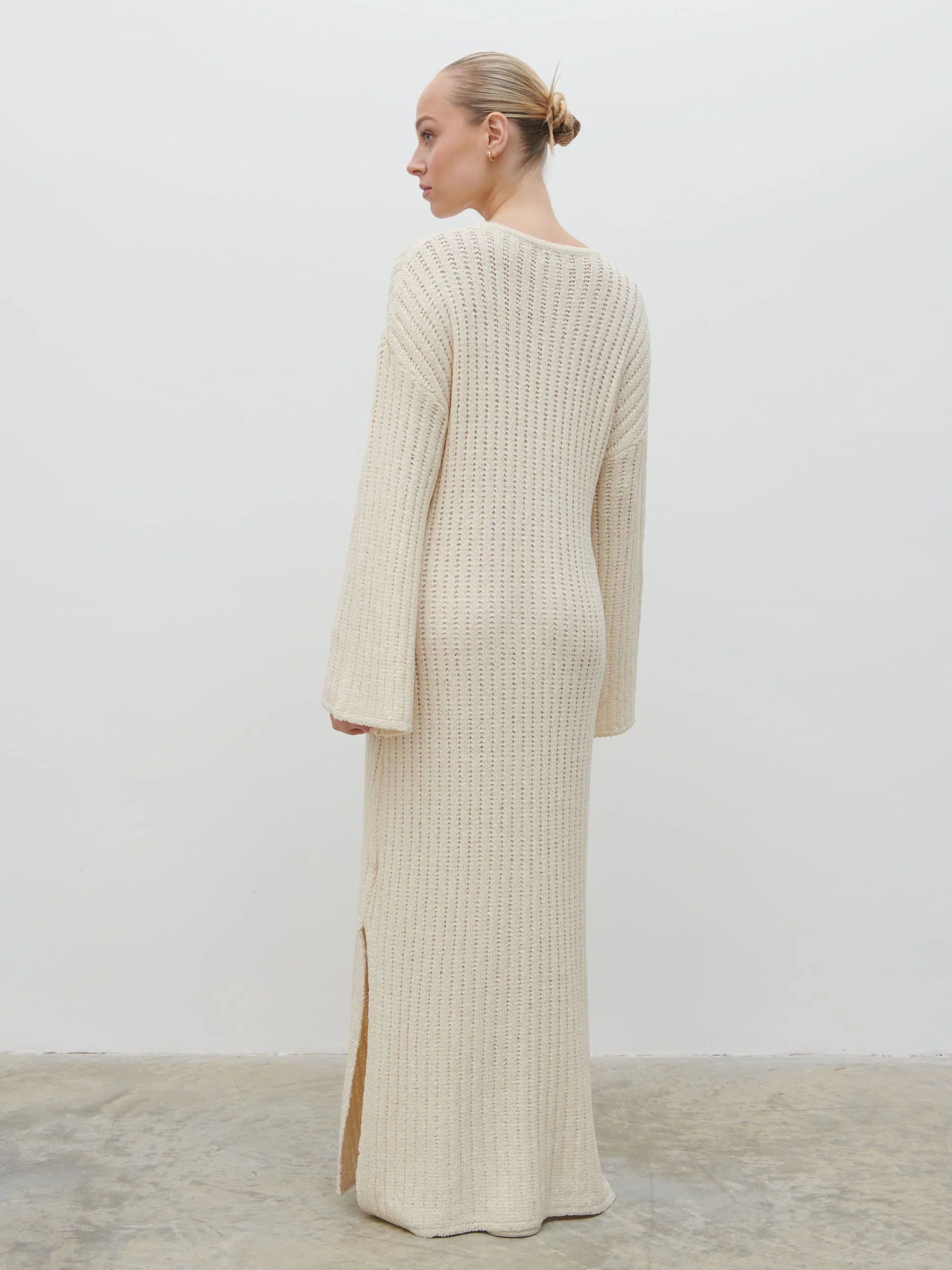 Eleanor Knit Midaxi Dress - Cream - Image 4