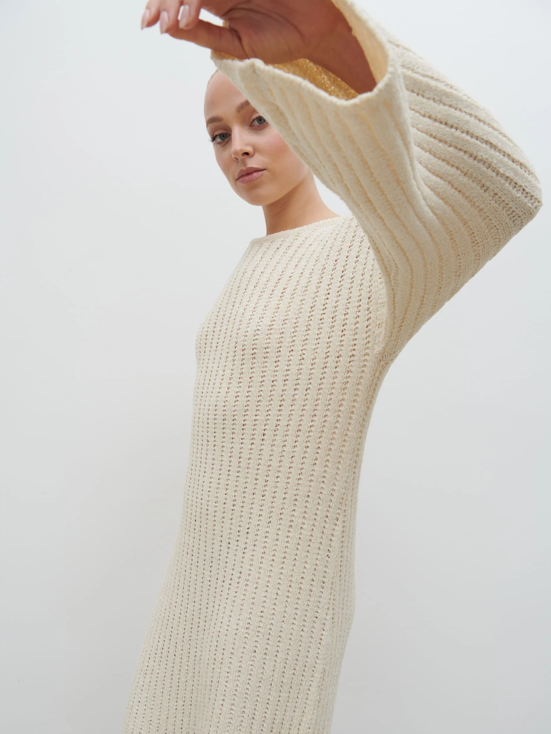 Eleanor Knit Midaxi Dress - Cream - Image 5