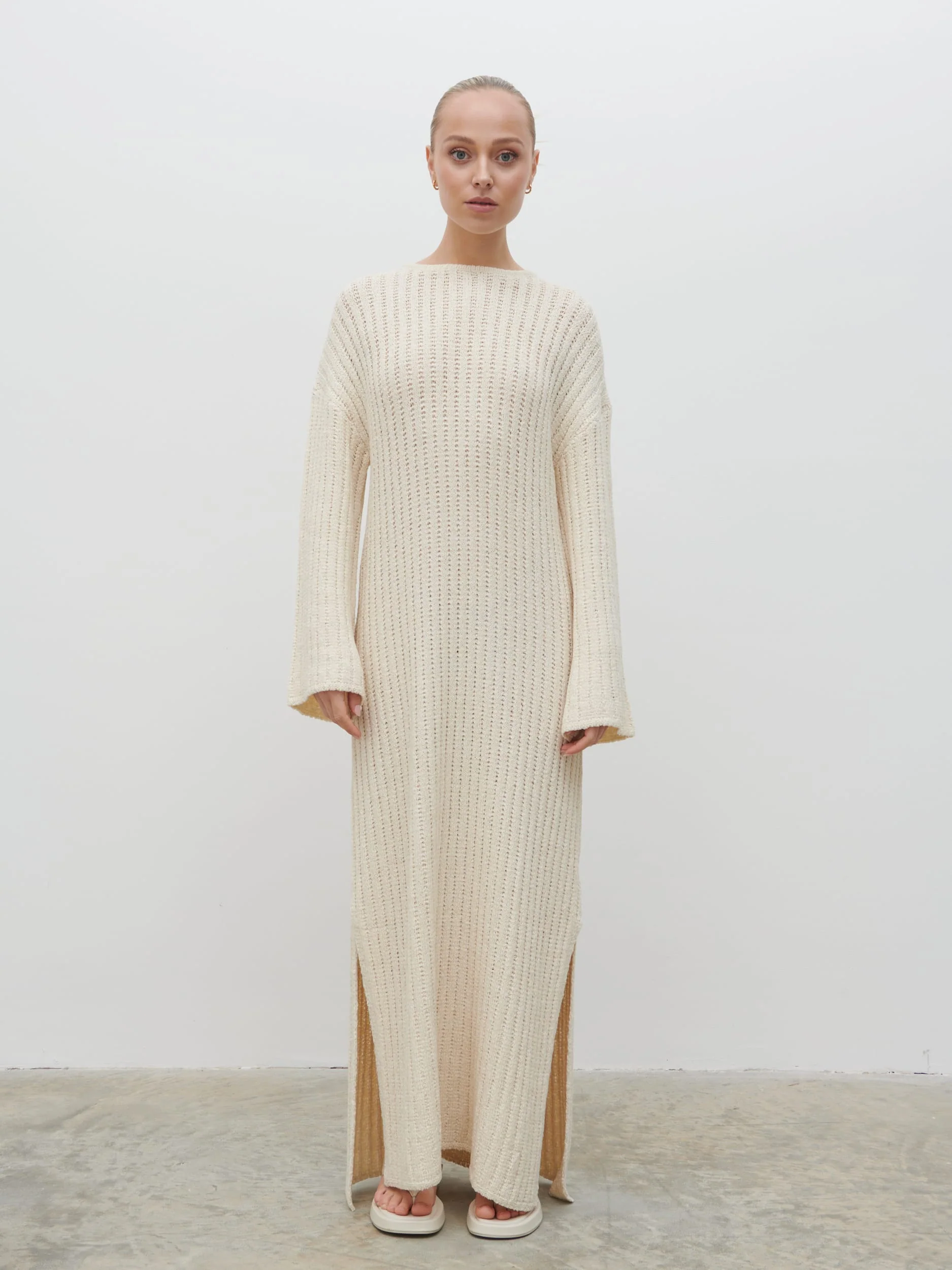 Eleanor Knit Midaxi Dress - Cream - Image 6