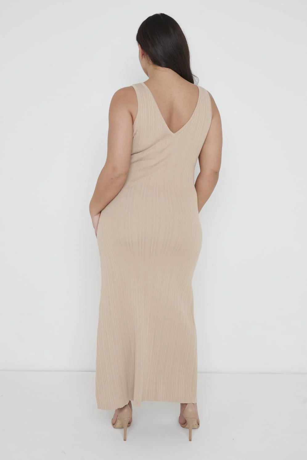 Eliza A-Line Dress Curve - Beige - Image 3
