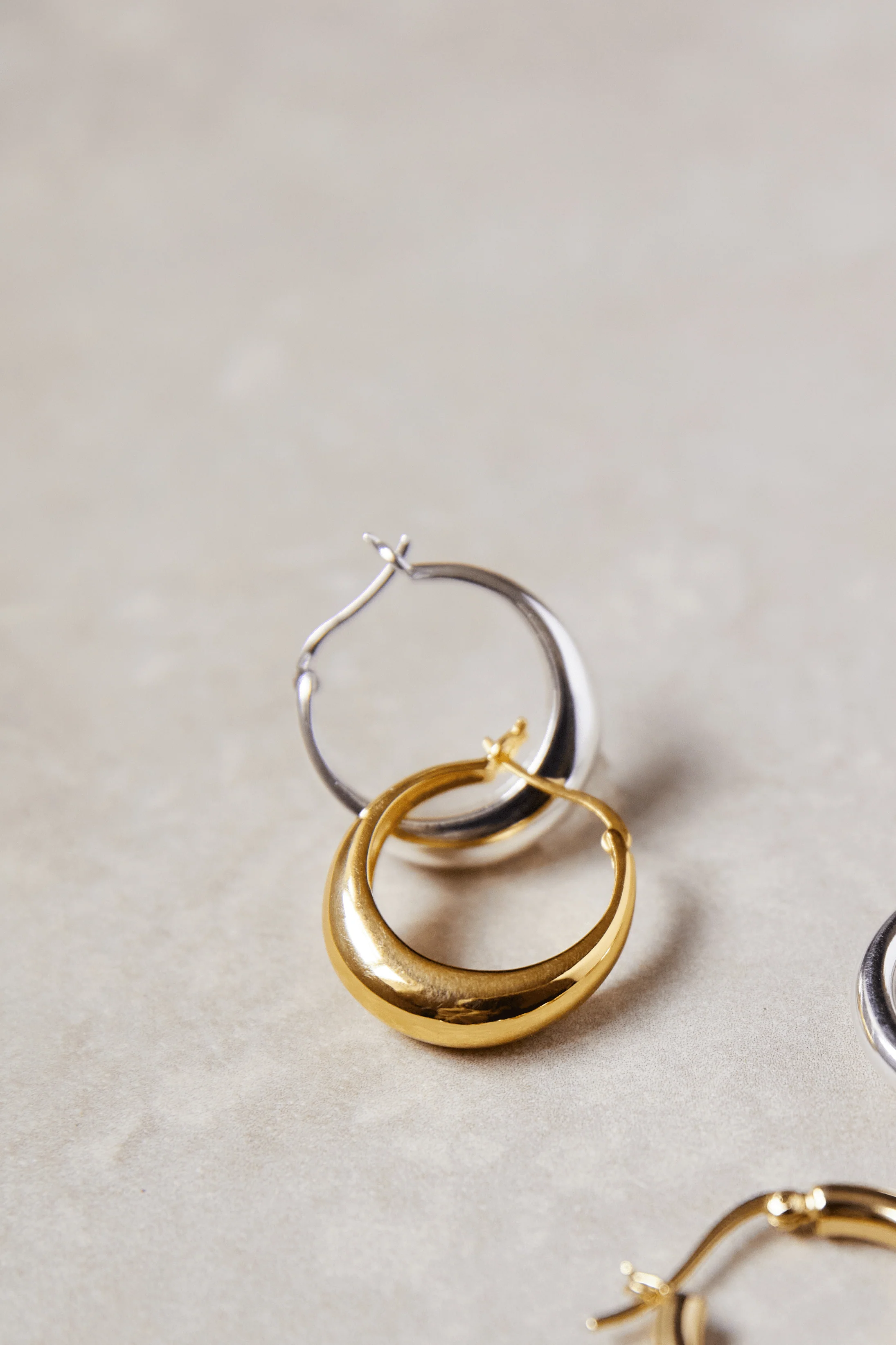 Eloma Boat Shaped Earrings - Recycled Silver Gold Plated - Image 3