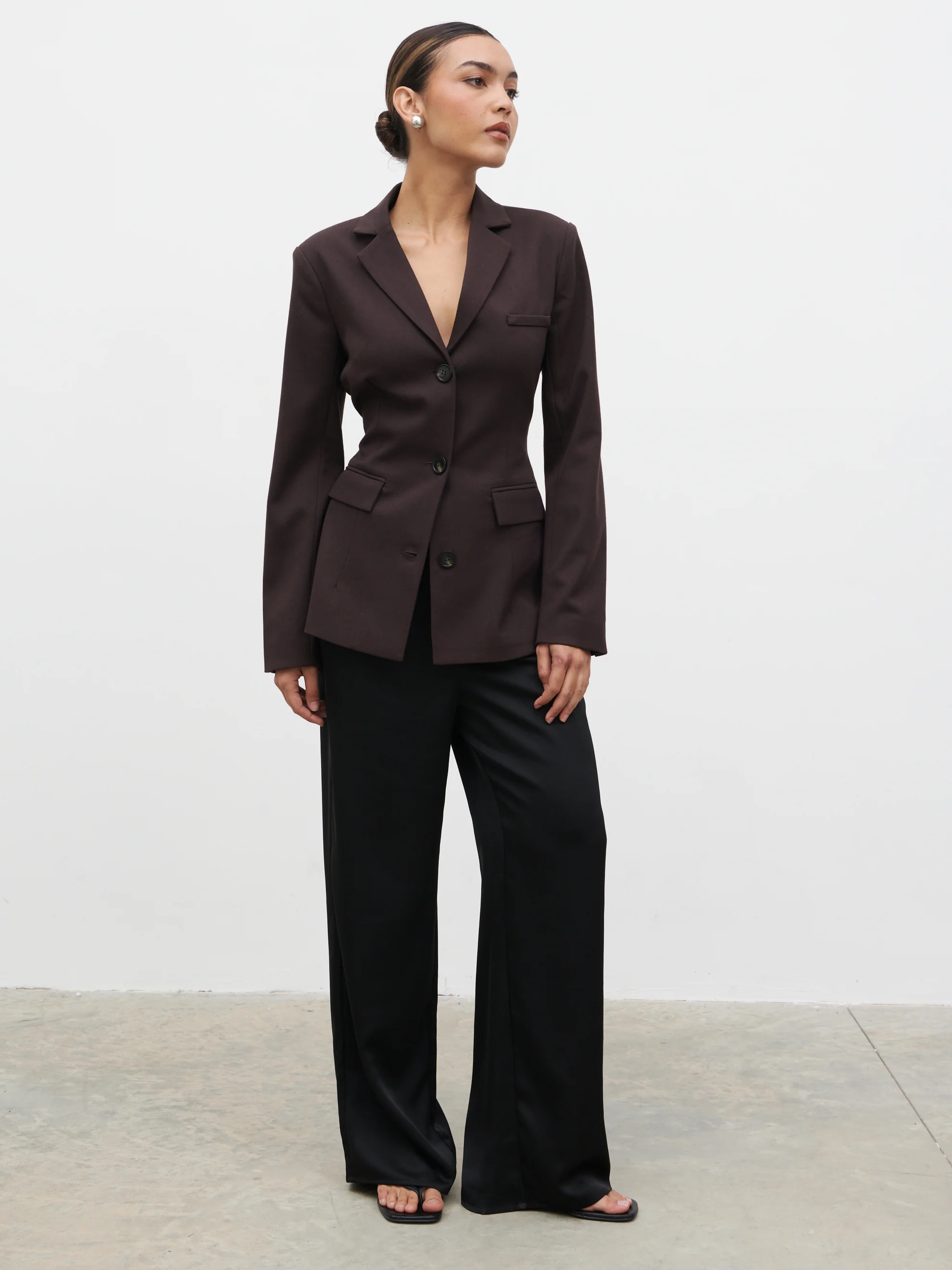 Elsa Cinched Blazer - Brown - Image 5