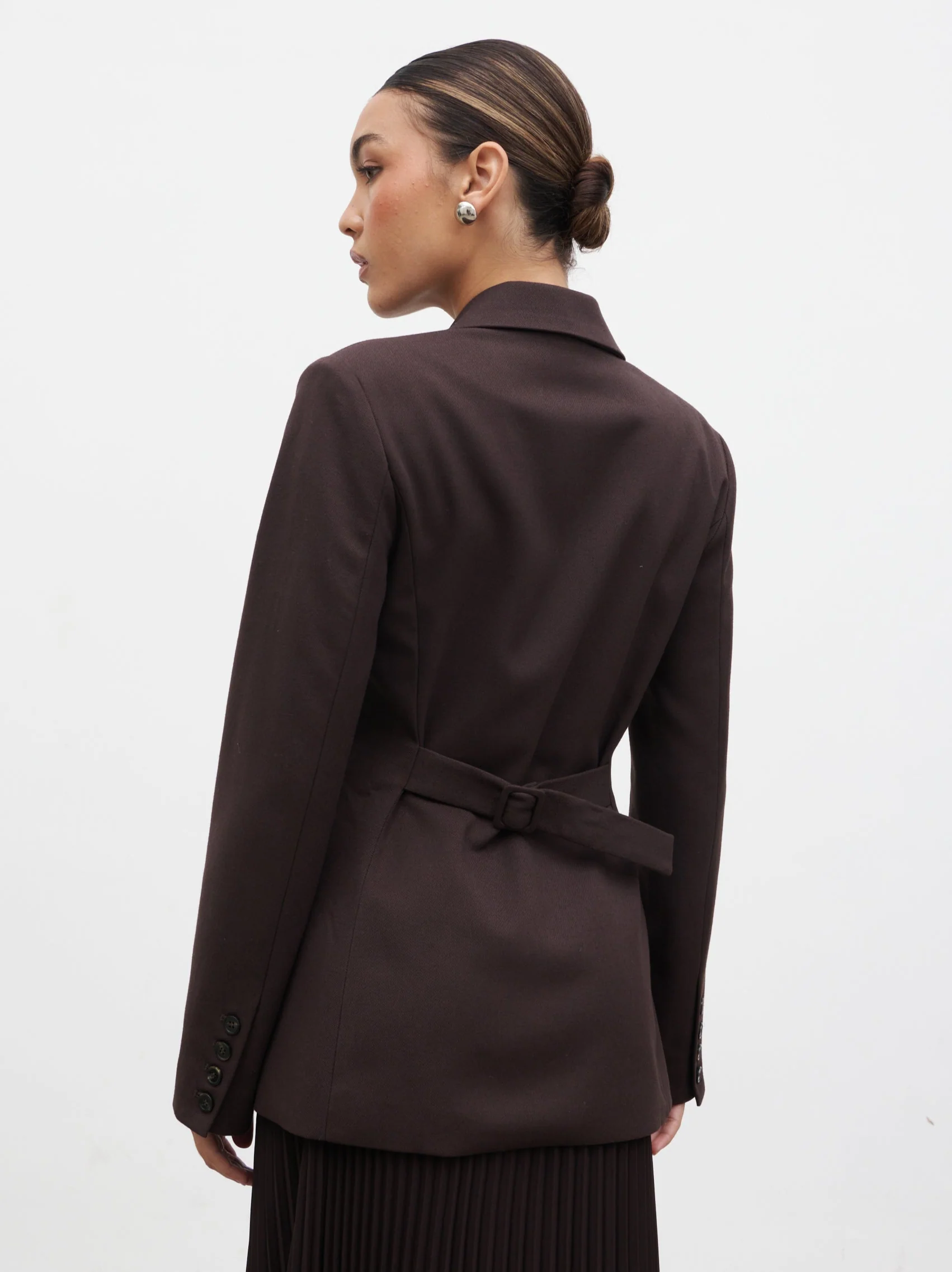 Elsa Cinched Blazer - Brown - Image 6