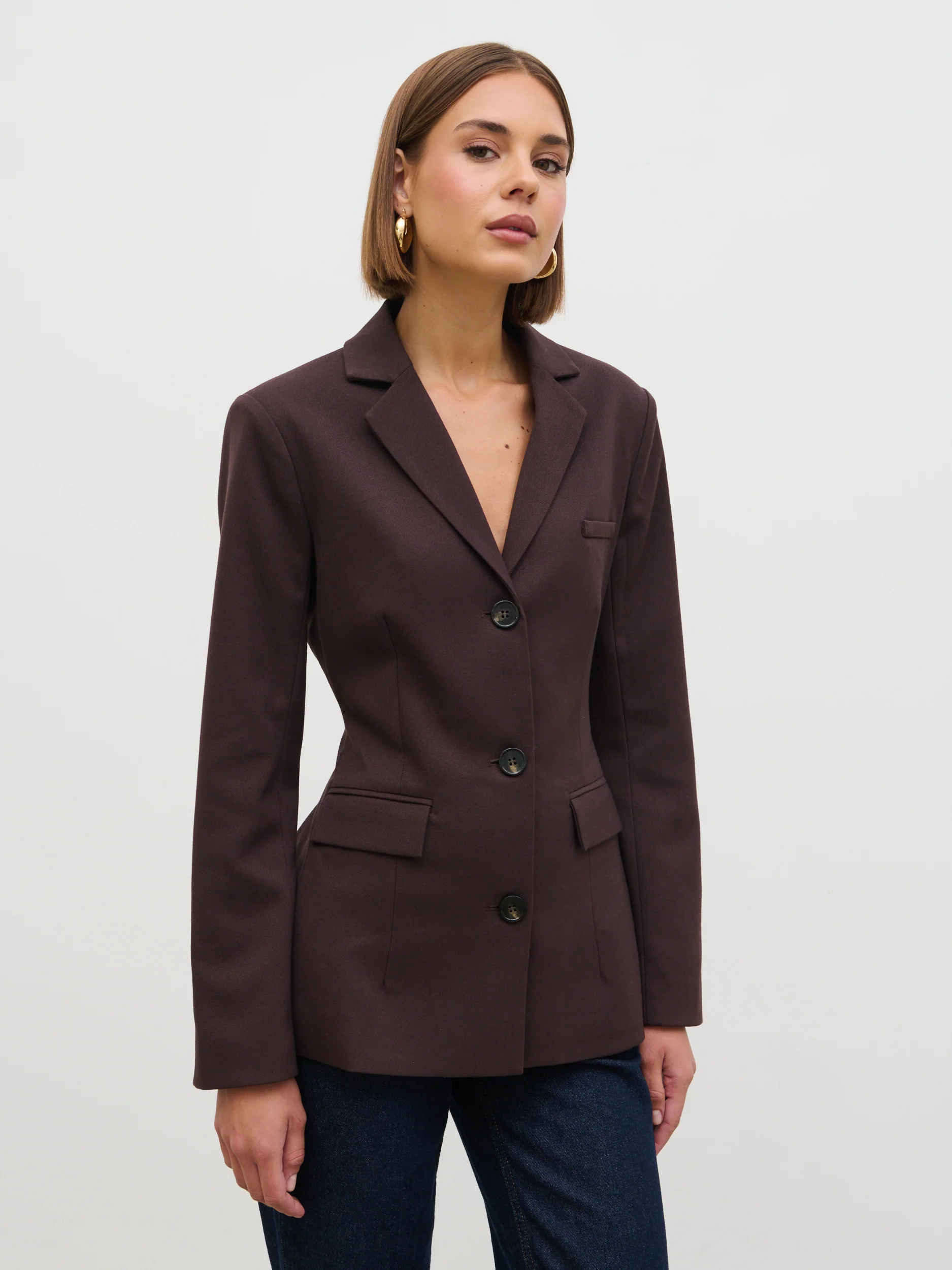 Elsa Cinched Blazer - Brown - Image 8