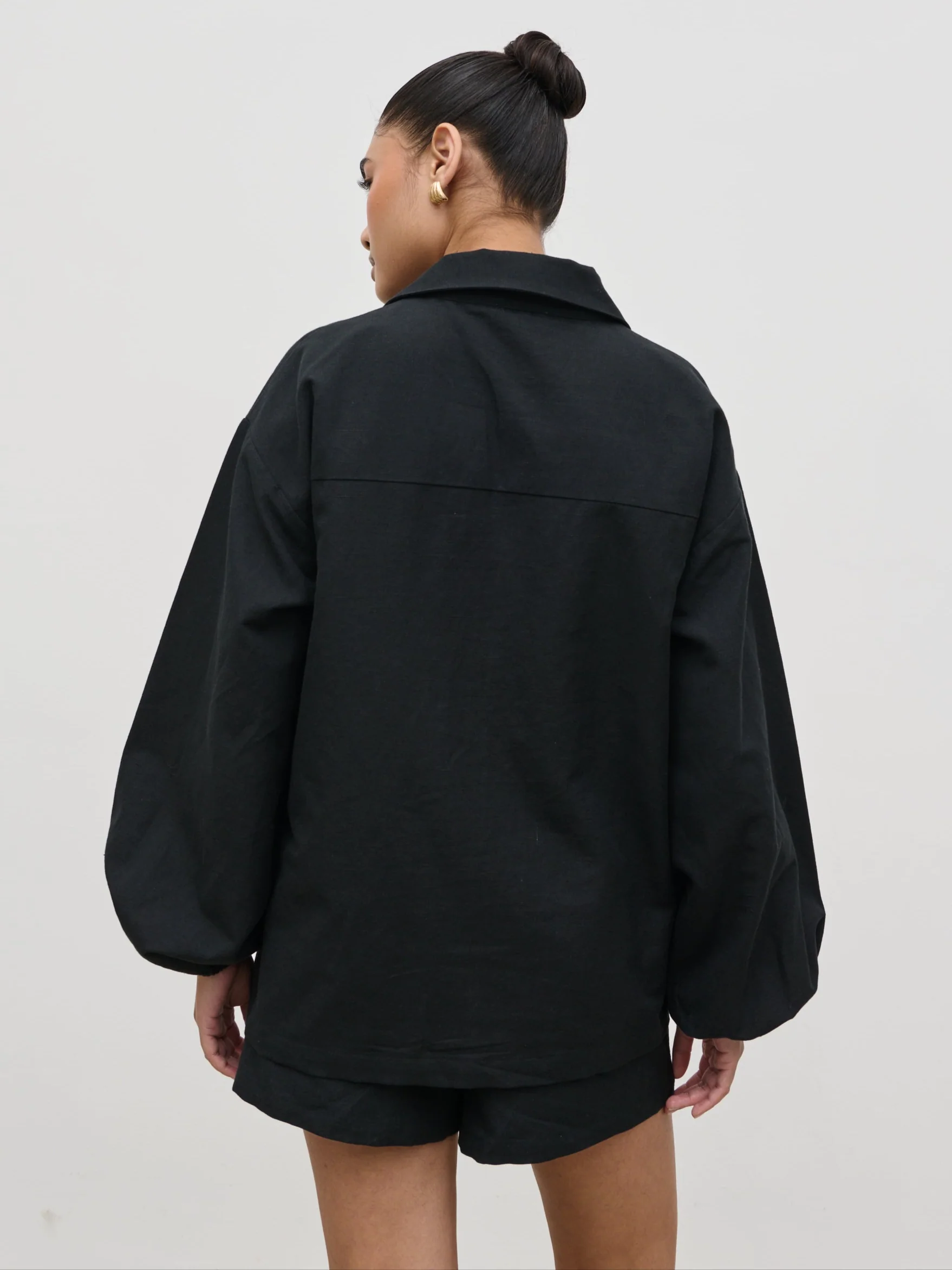 Emerson Balloon Sleeve Shirt - Black - Image 6