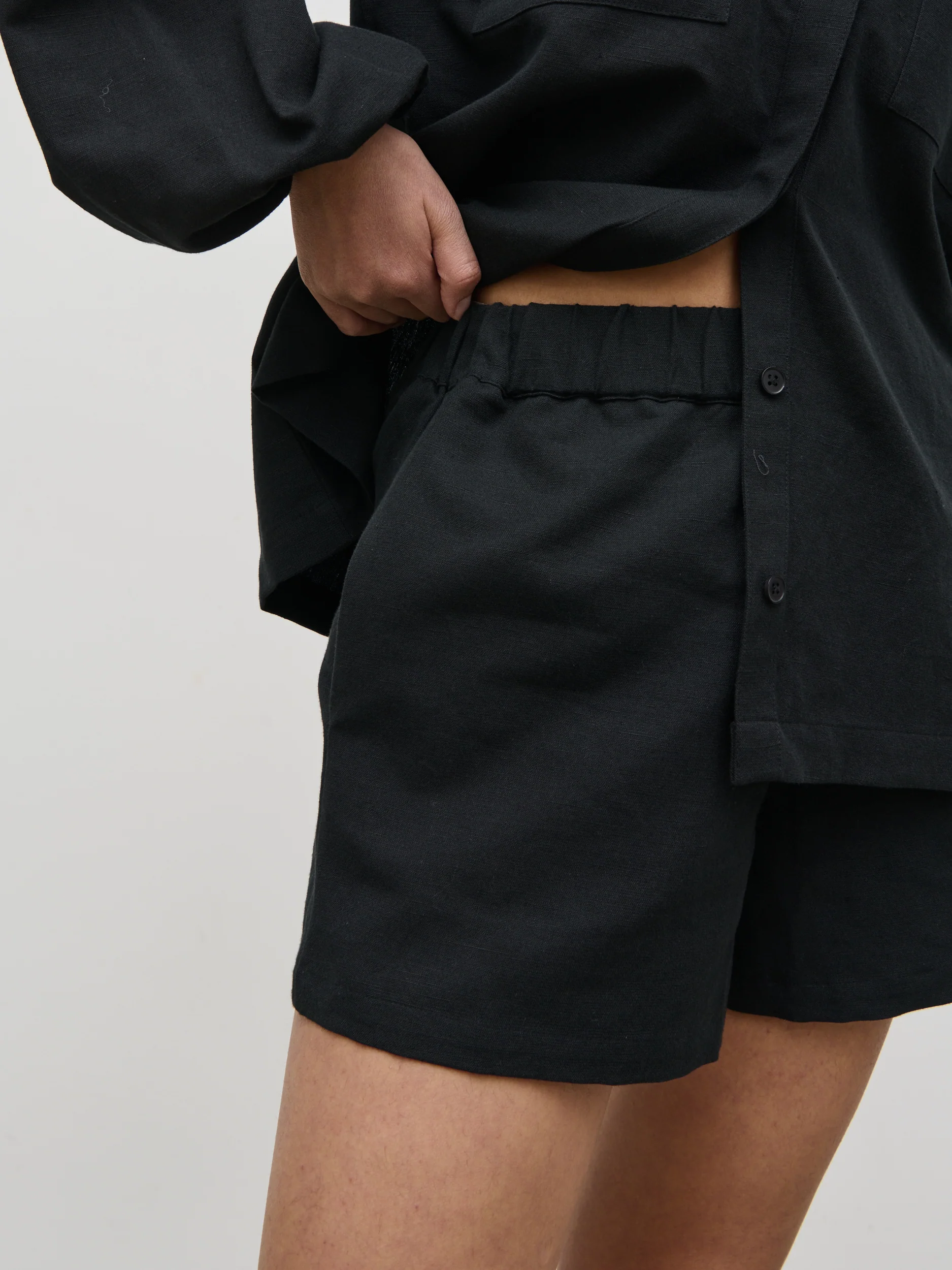 Emerson Cotton Shorts - Black - Image 3