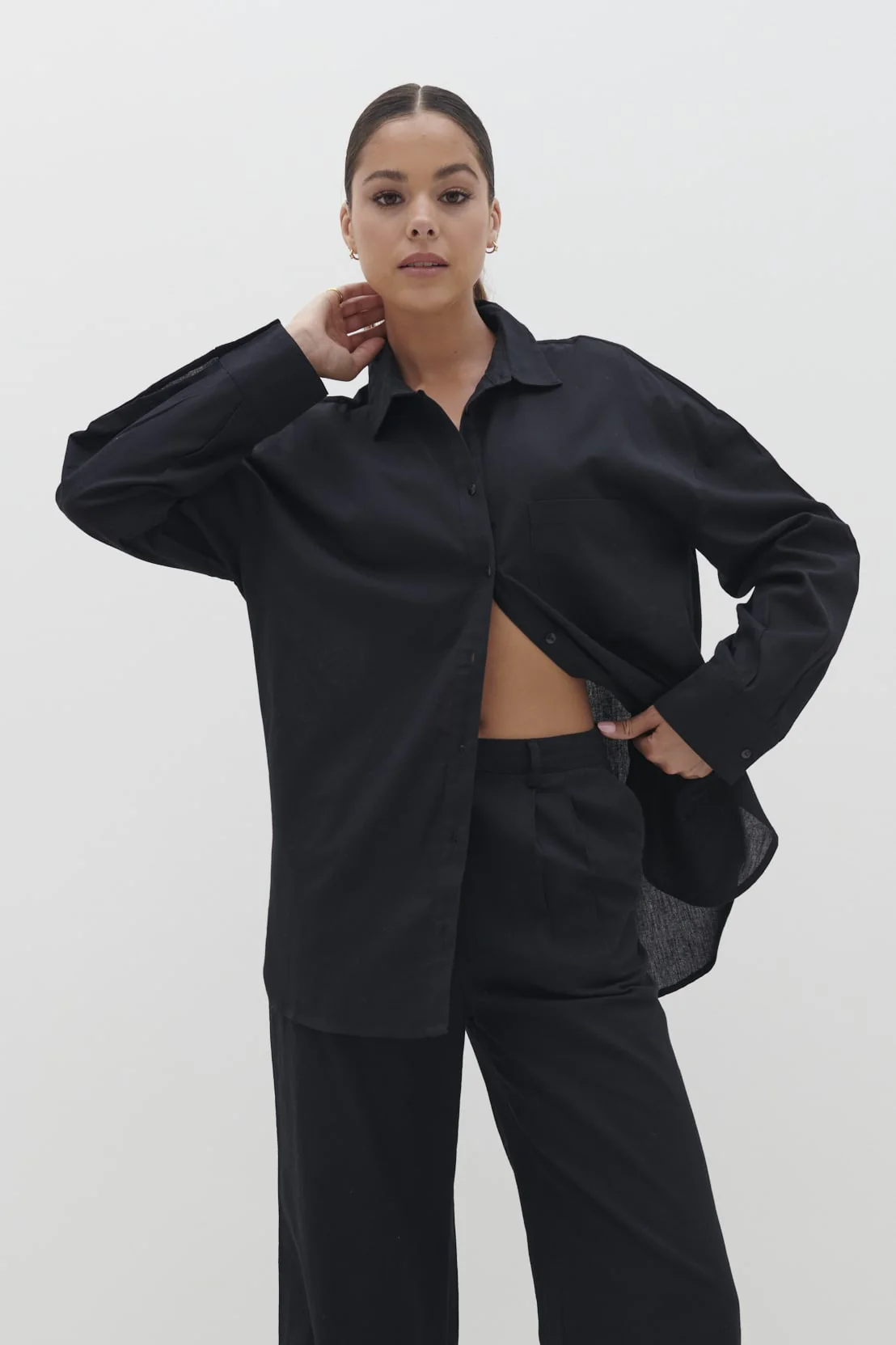 Emery Boxy Shirt - Black - Image 3