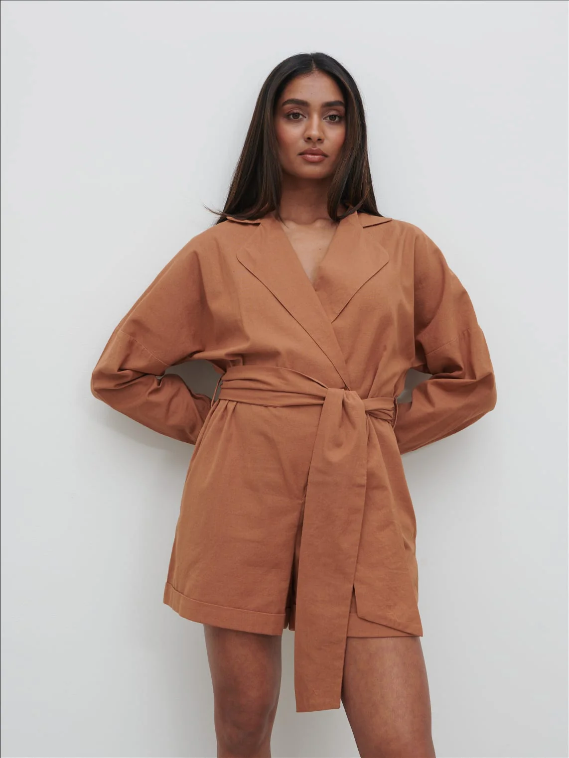 Emilie Belted Playsuit - Biscuit - Image 5