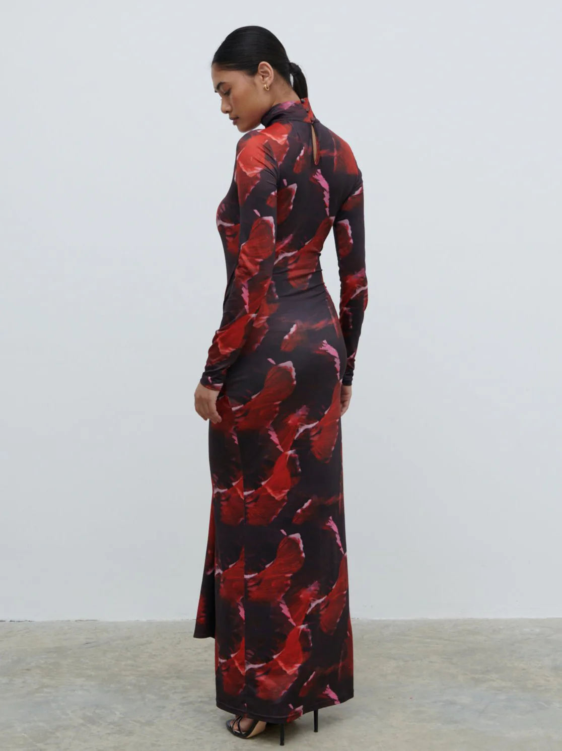 Emmeline High Neck Jersey Maxi Dress - Print - Image 4