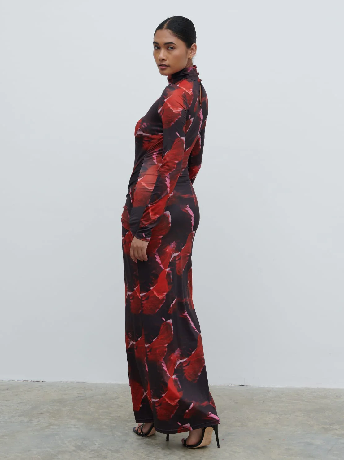 Emmeline High Neck Jersey Maxi Dress - Print - Image 6