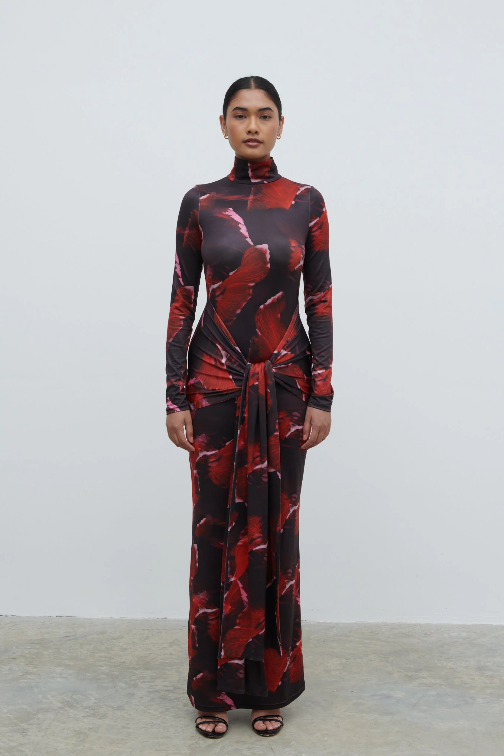Emmeline High Neck Jersey Maxi Dress - Print - Image 8